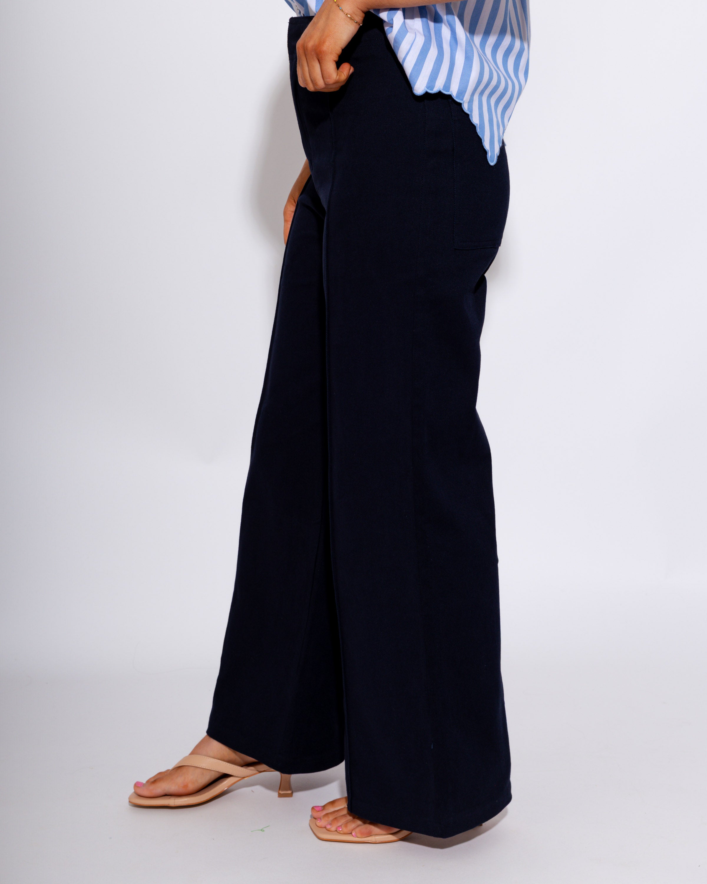 The Tailored Wide Leg Pant in Navy