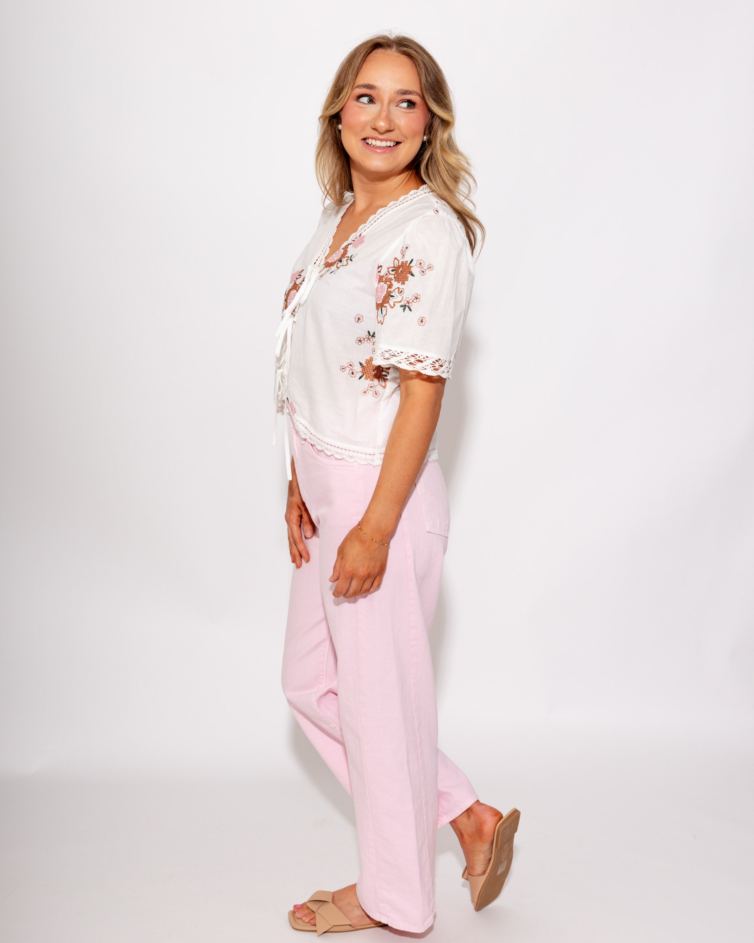 Pink High Rise Barrel Twist Jeans - JBD Just Black Denim - Gaudie & Co. Texas Boutique
