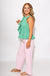 Green Gingham Sleeveless Peplum Top - Entro - Gaudie & Co. Nederland TX Boutique