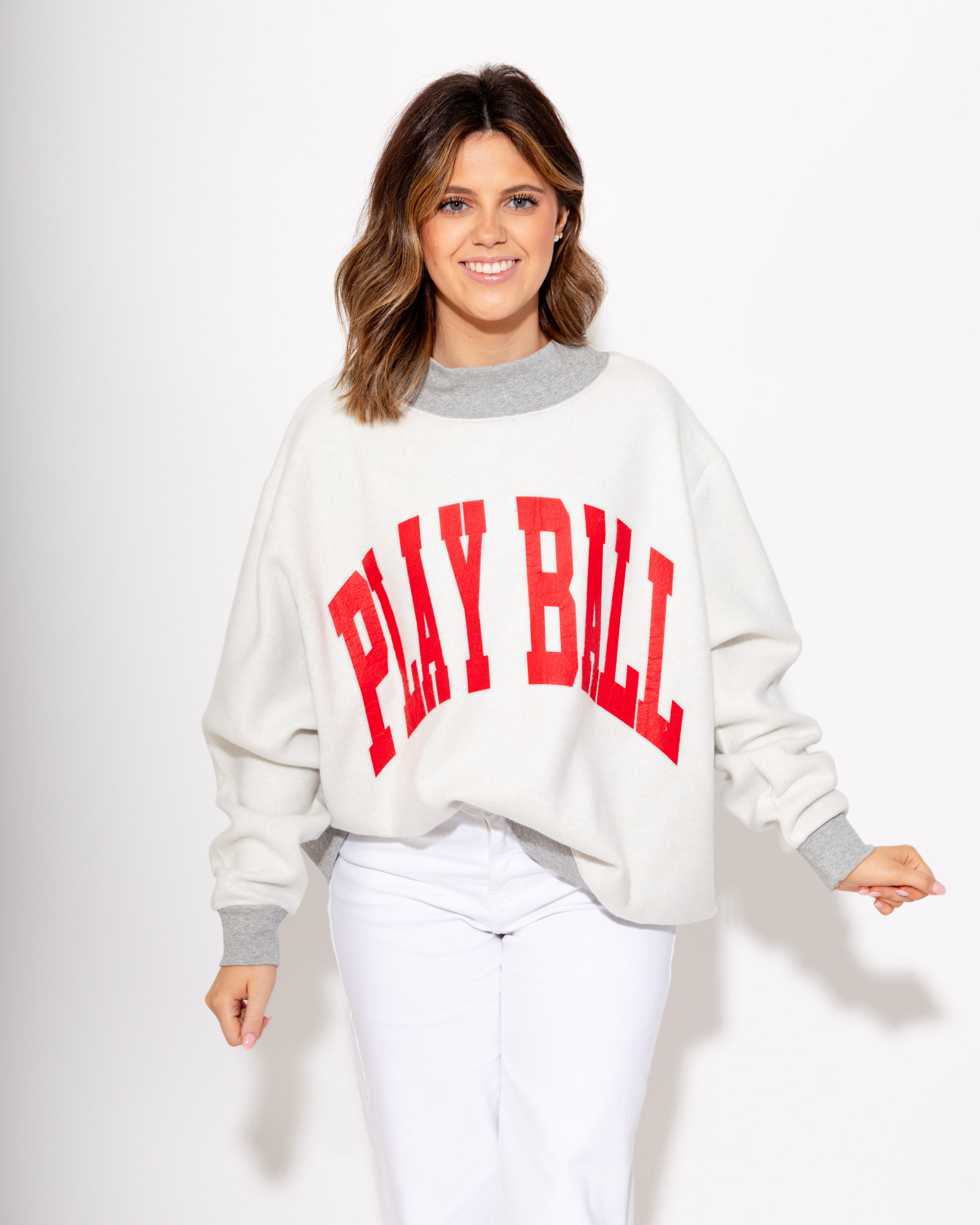 Play Ball 2-Sided Mock Sweatshirt
