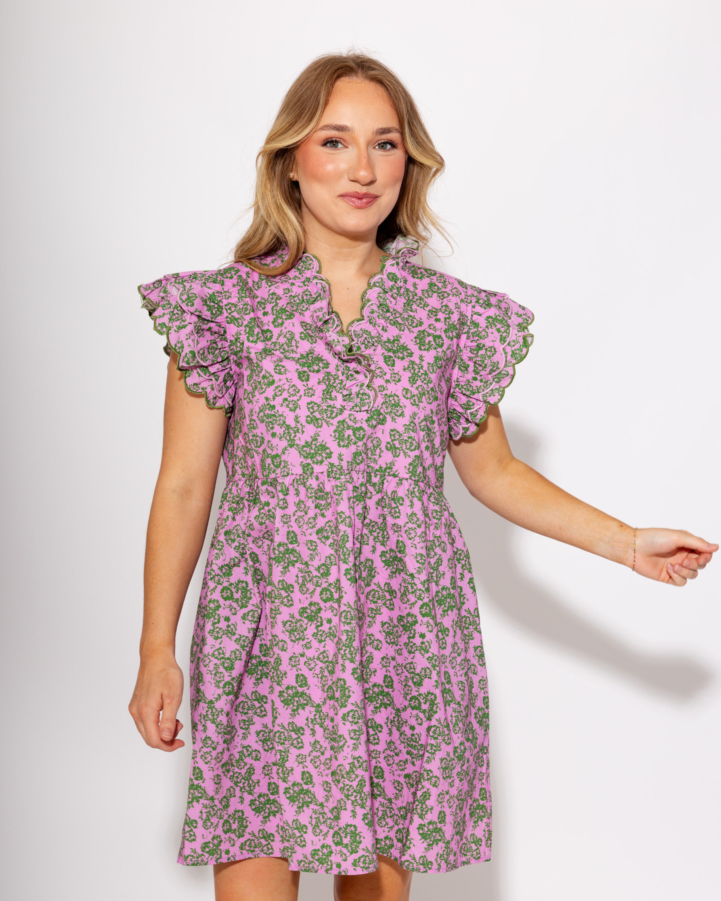 Floral Ruffle Mini Dress