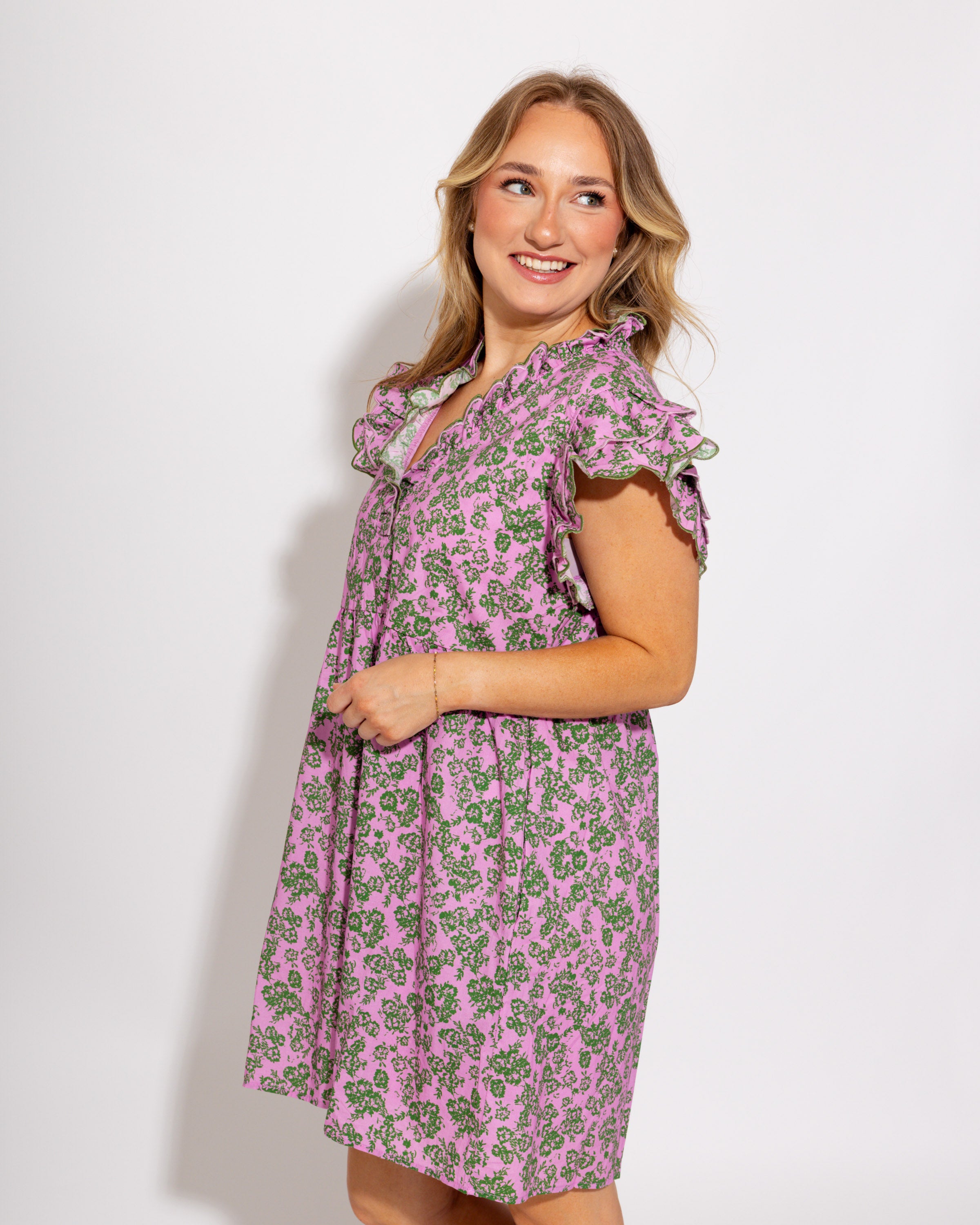 Floral Ruffle Mini Dress