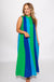 Green Navy Blue Colorblock Sleeveless Midi Dress - THML - Gaudie & Co. TX Boutique
