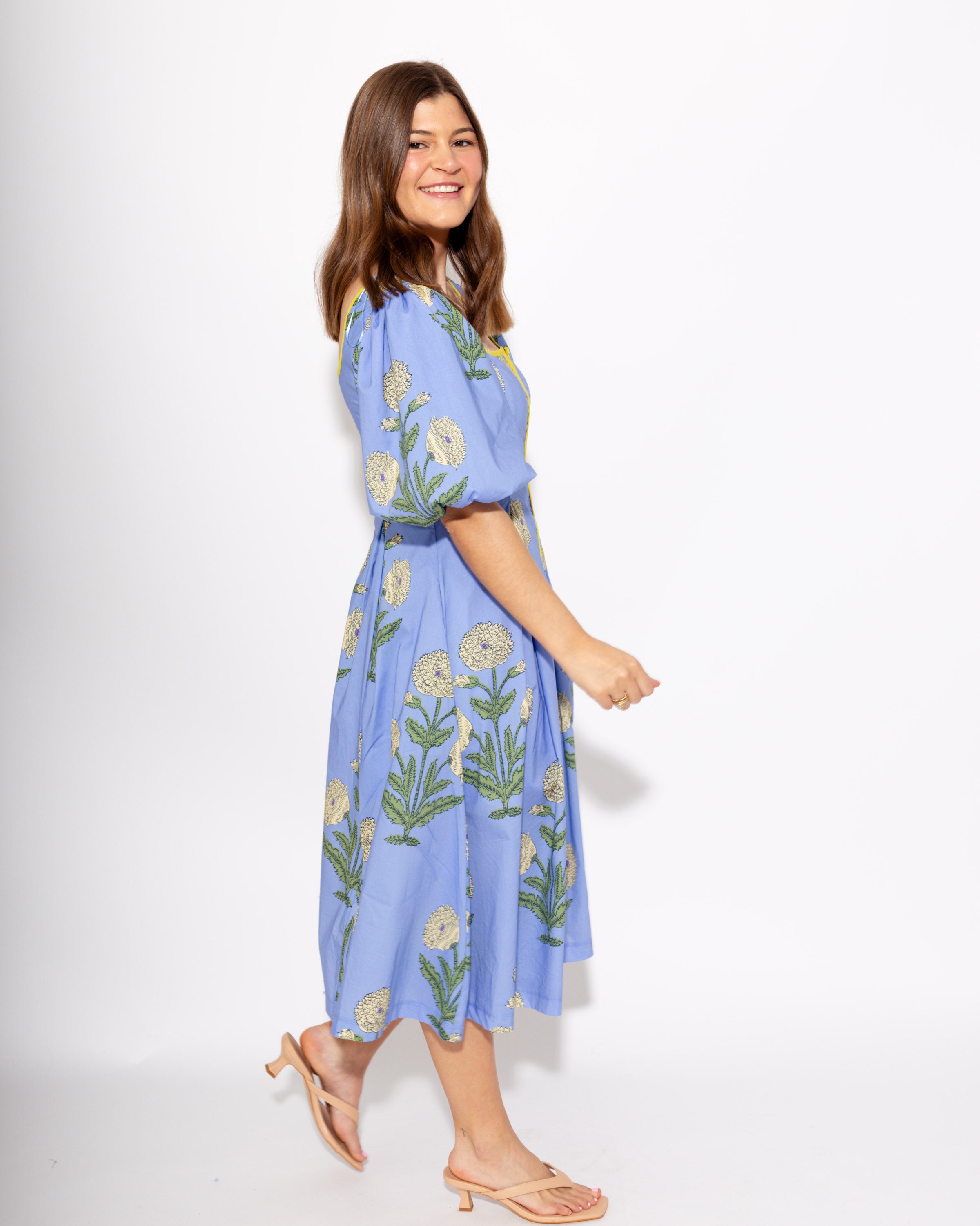 Sunny Trim Floral Midi Dress
