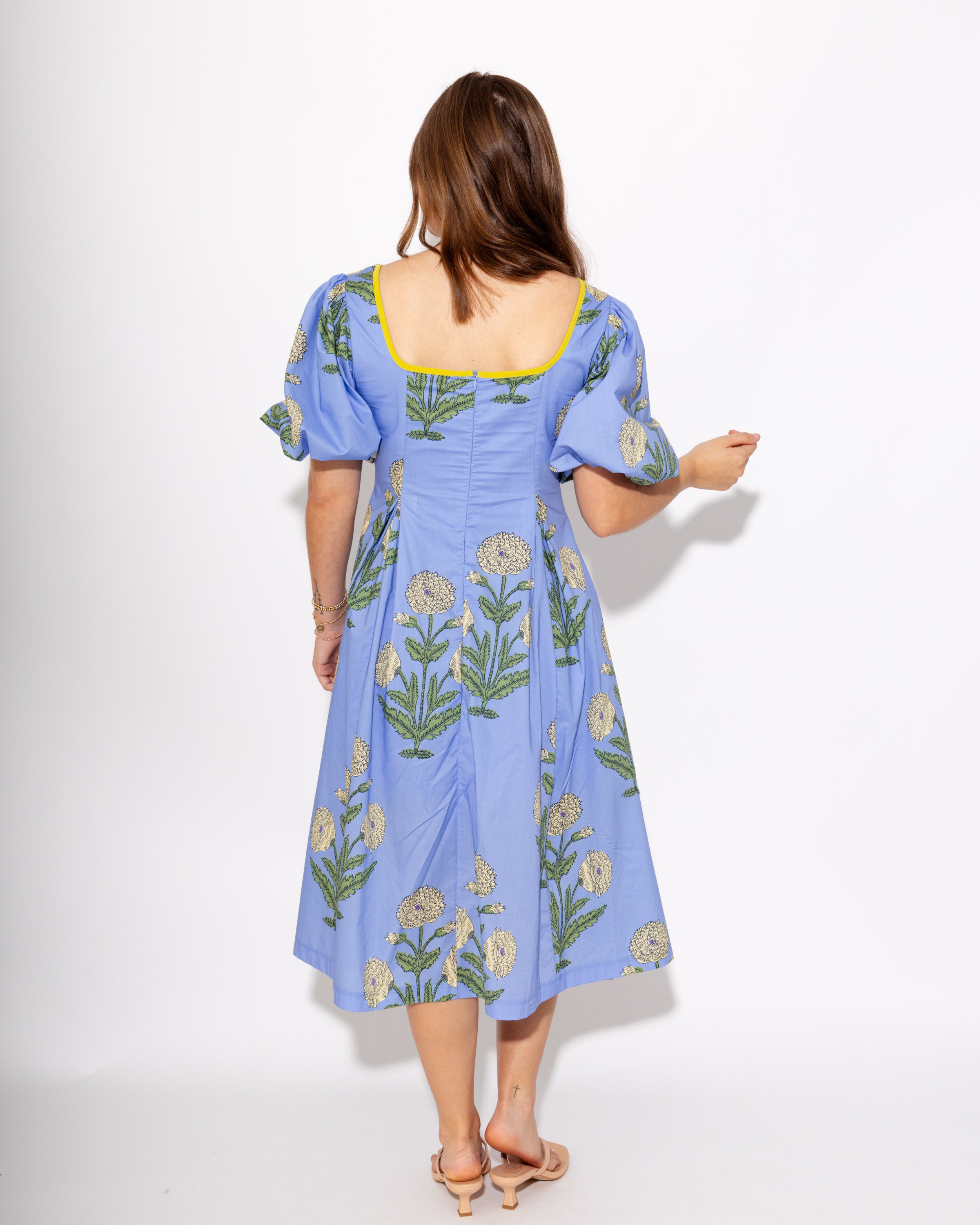 Sunny Trim Floral Midi Dress