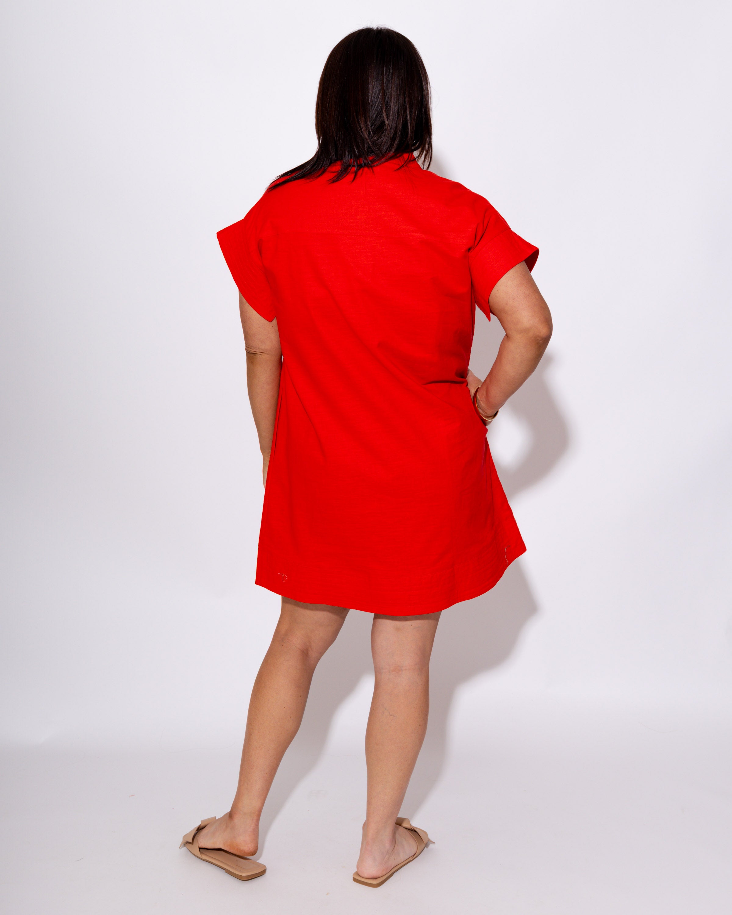 Chic Hidden Button Mini Dress