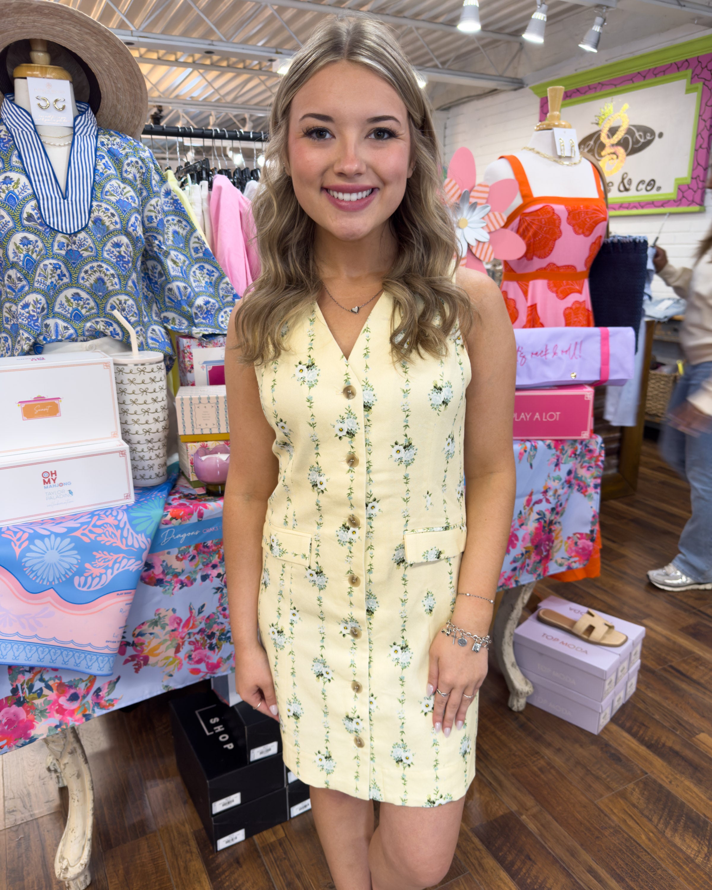 Floral Stripe Mini Dress