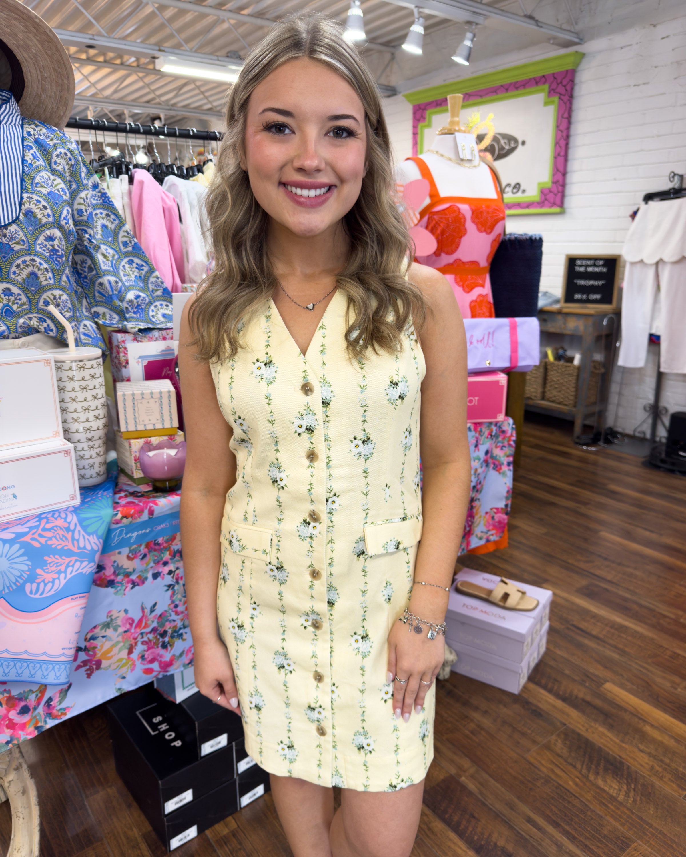 Floral Stripe Mini Dress