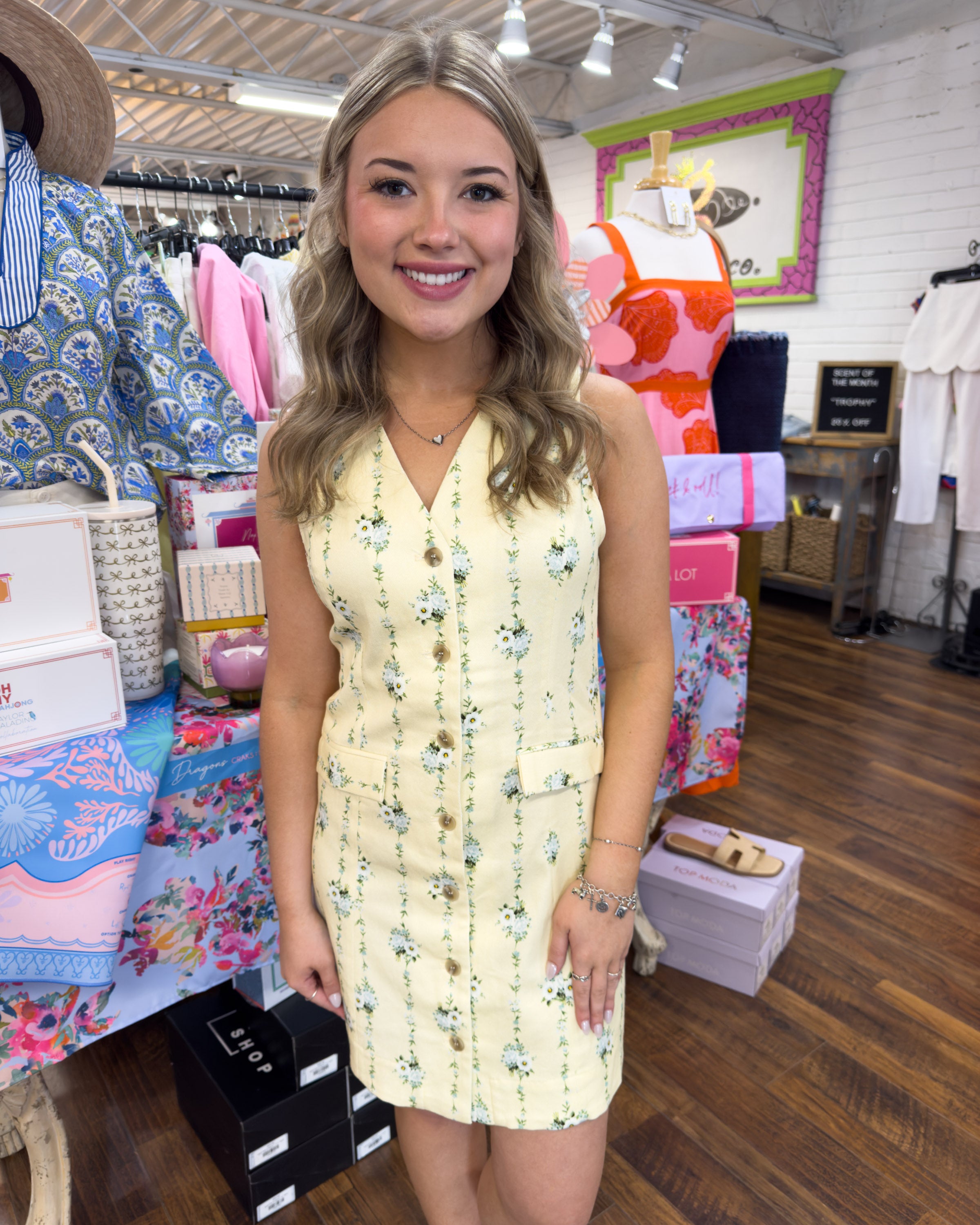 Floral Stripe Mini Dress