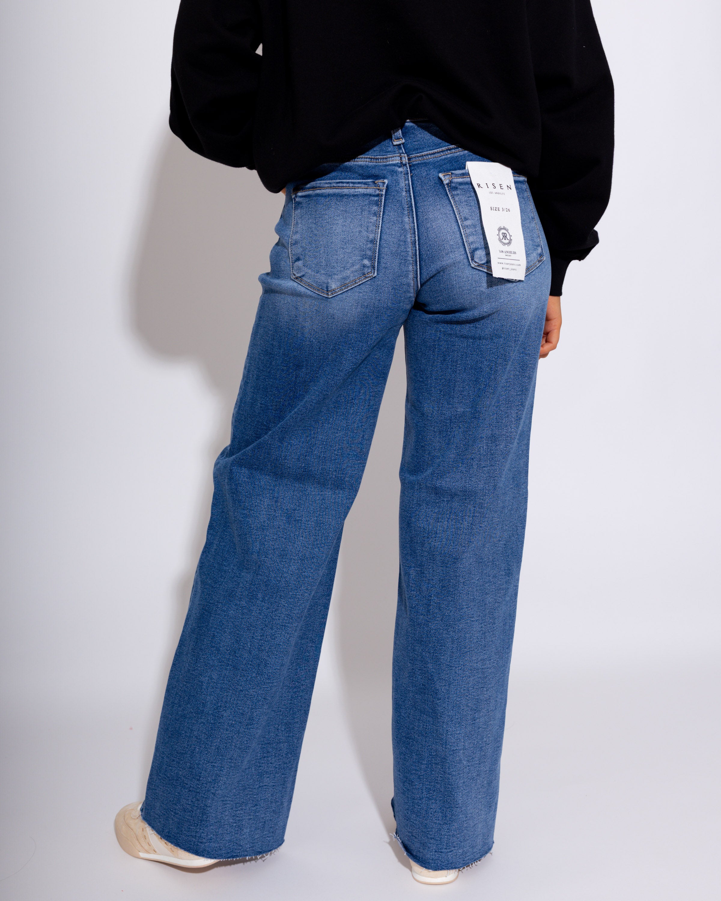 High Rise Wide Leg Jean in Medium