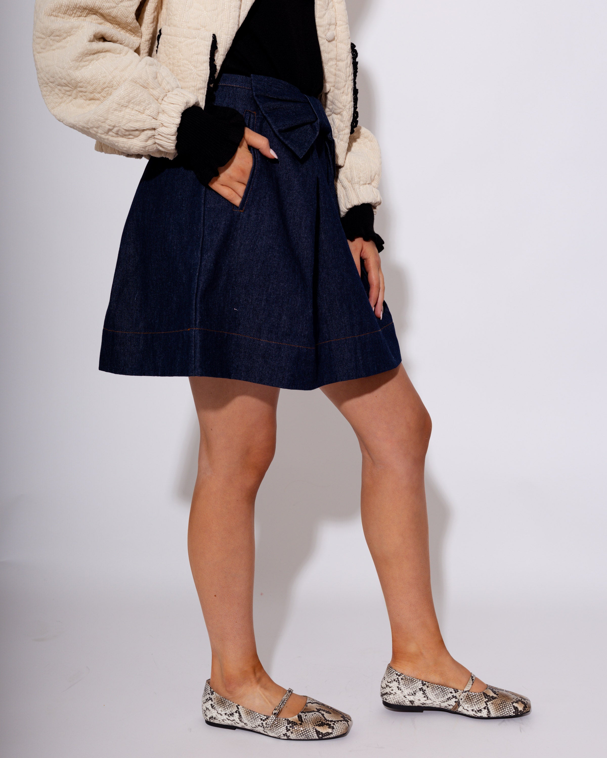 Denim Bow Skirt