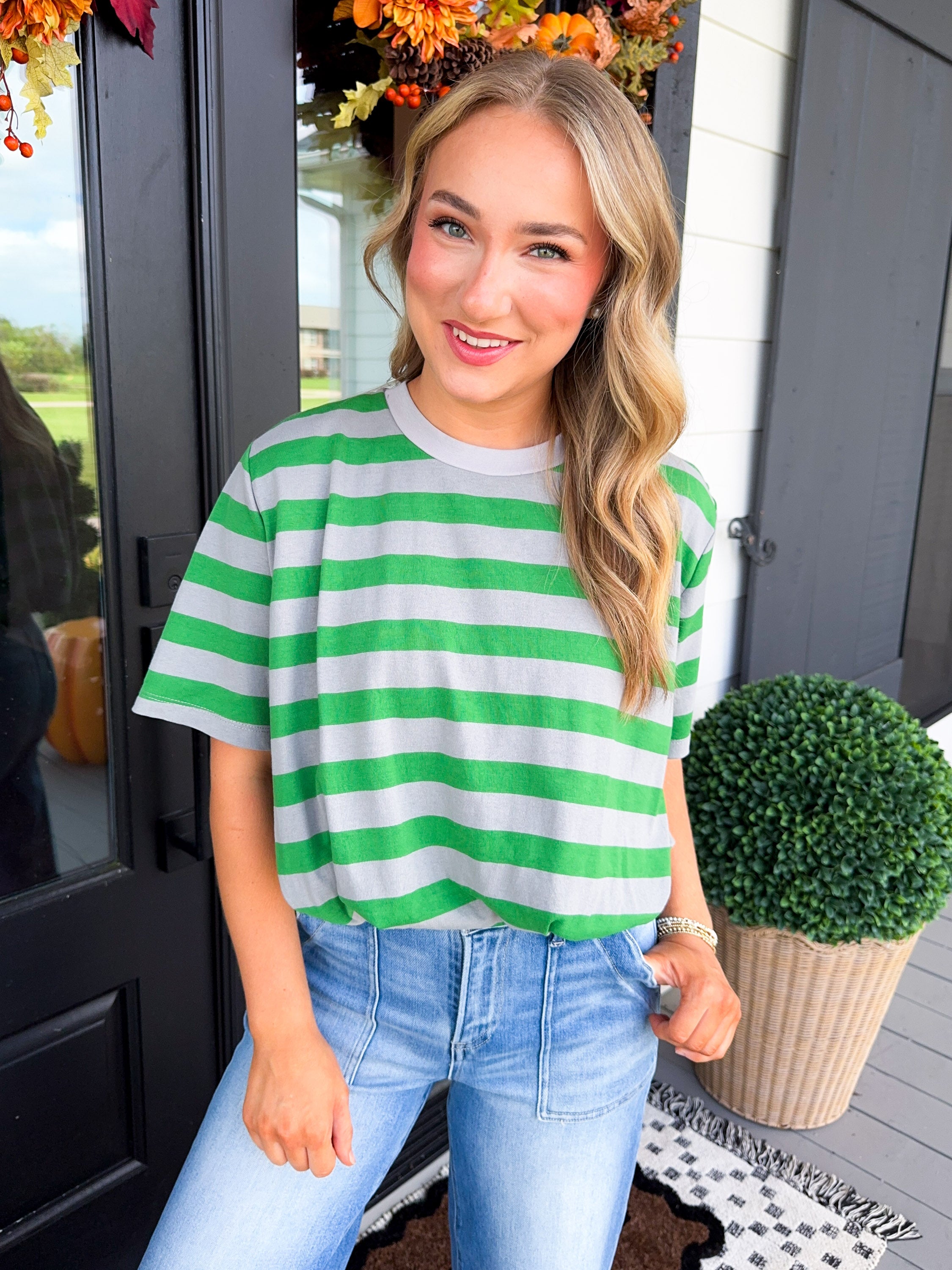 Elevated Everyday Striped Bubble Top