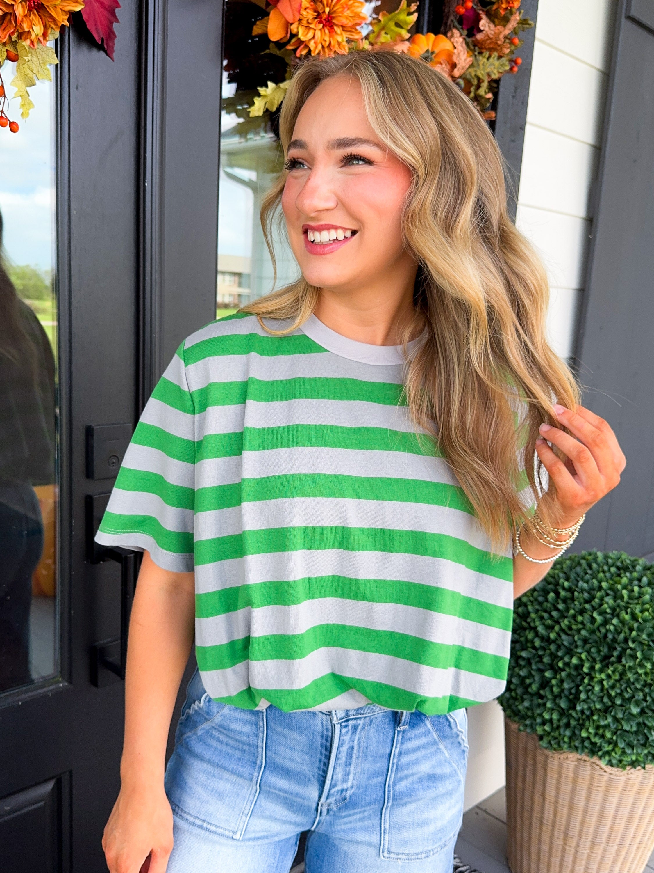Elevated Everyday Striped Bubble Top