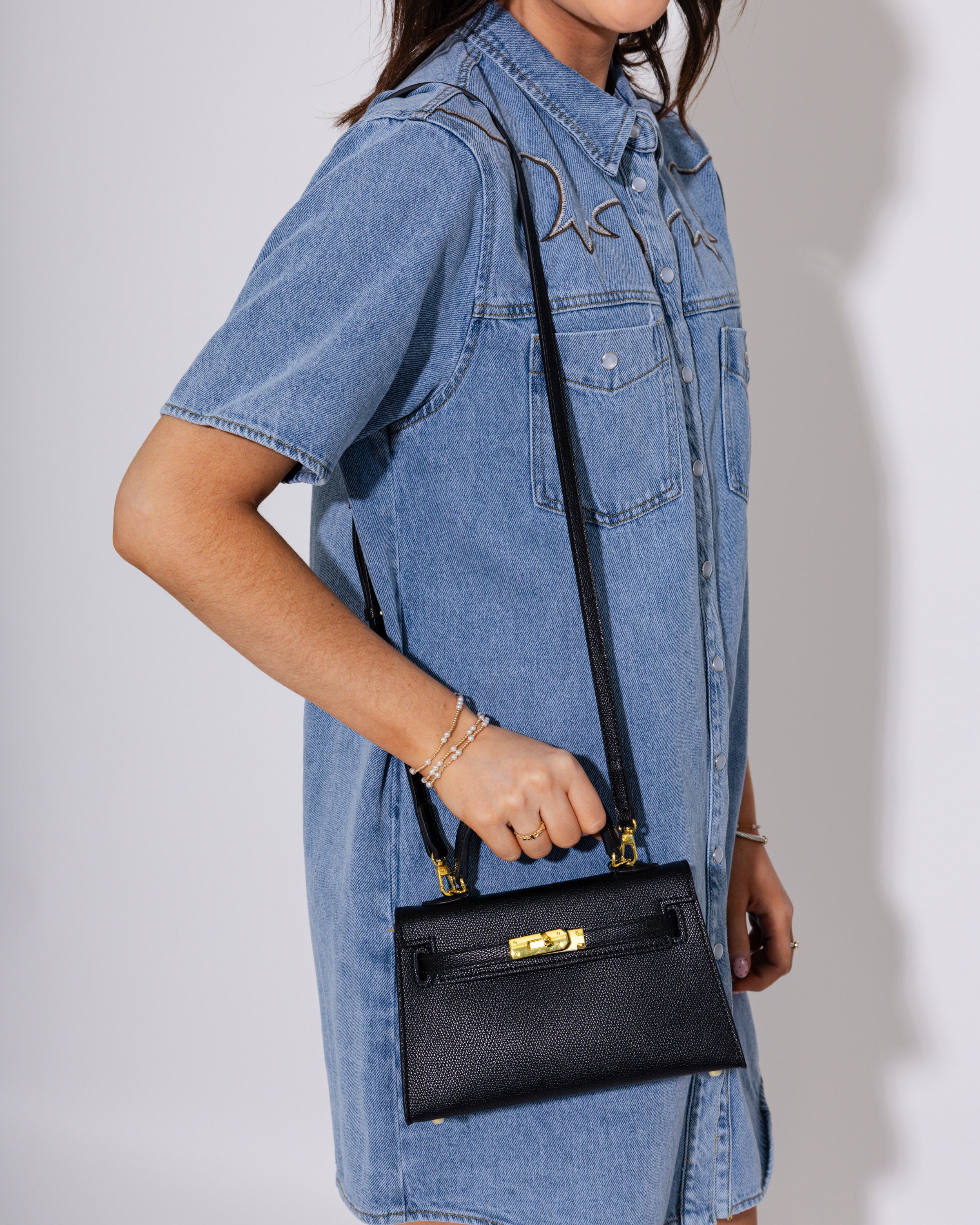 Mini Statement Handbag in Black