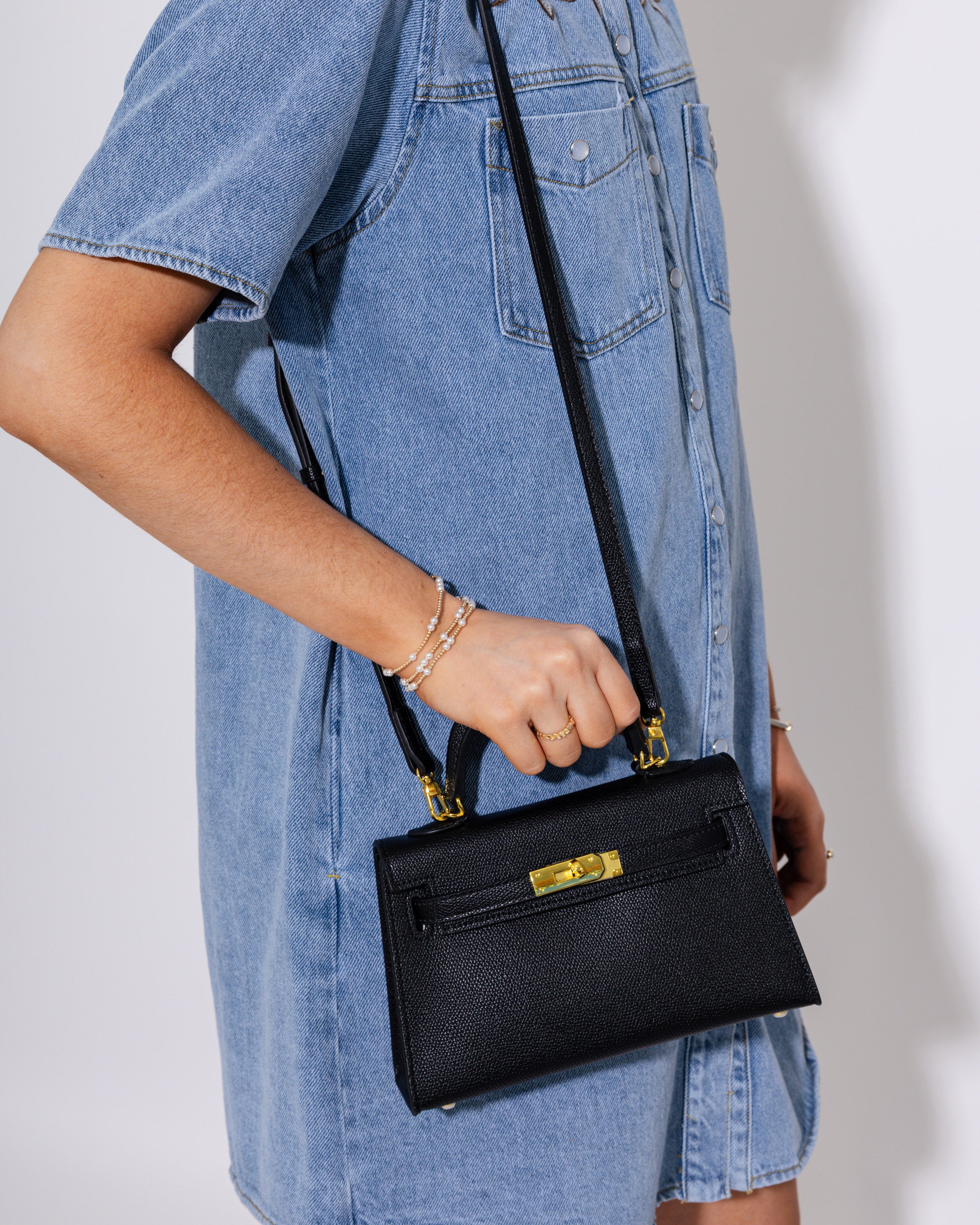 Mini Statement Handbag in Black
