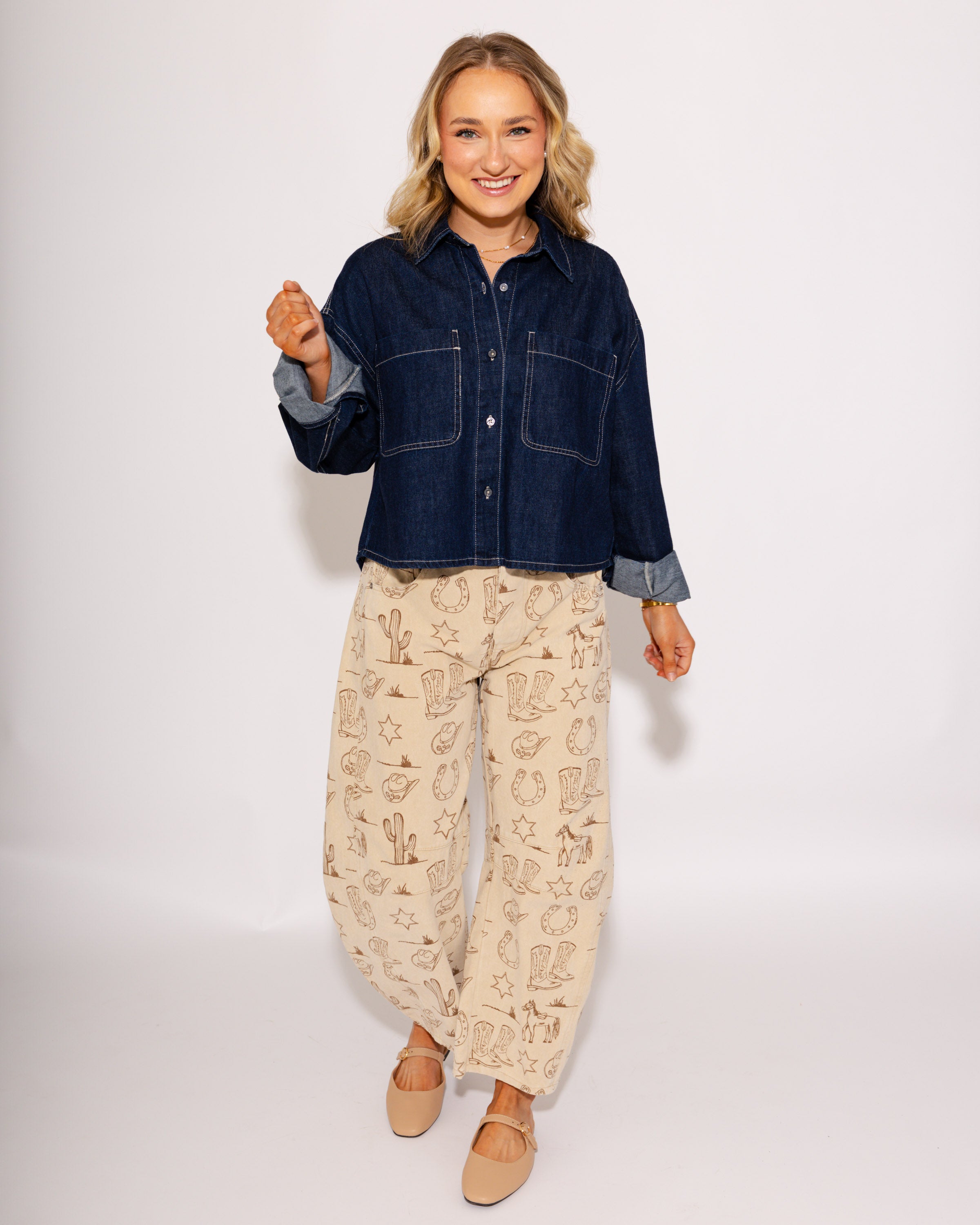 Cropped & Classic Button-Up