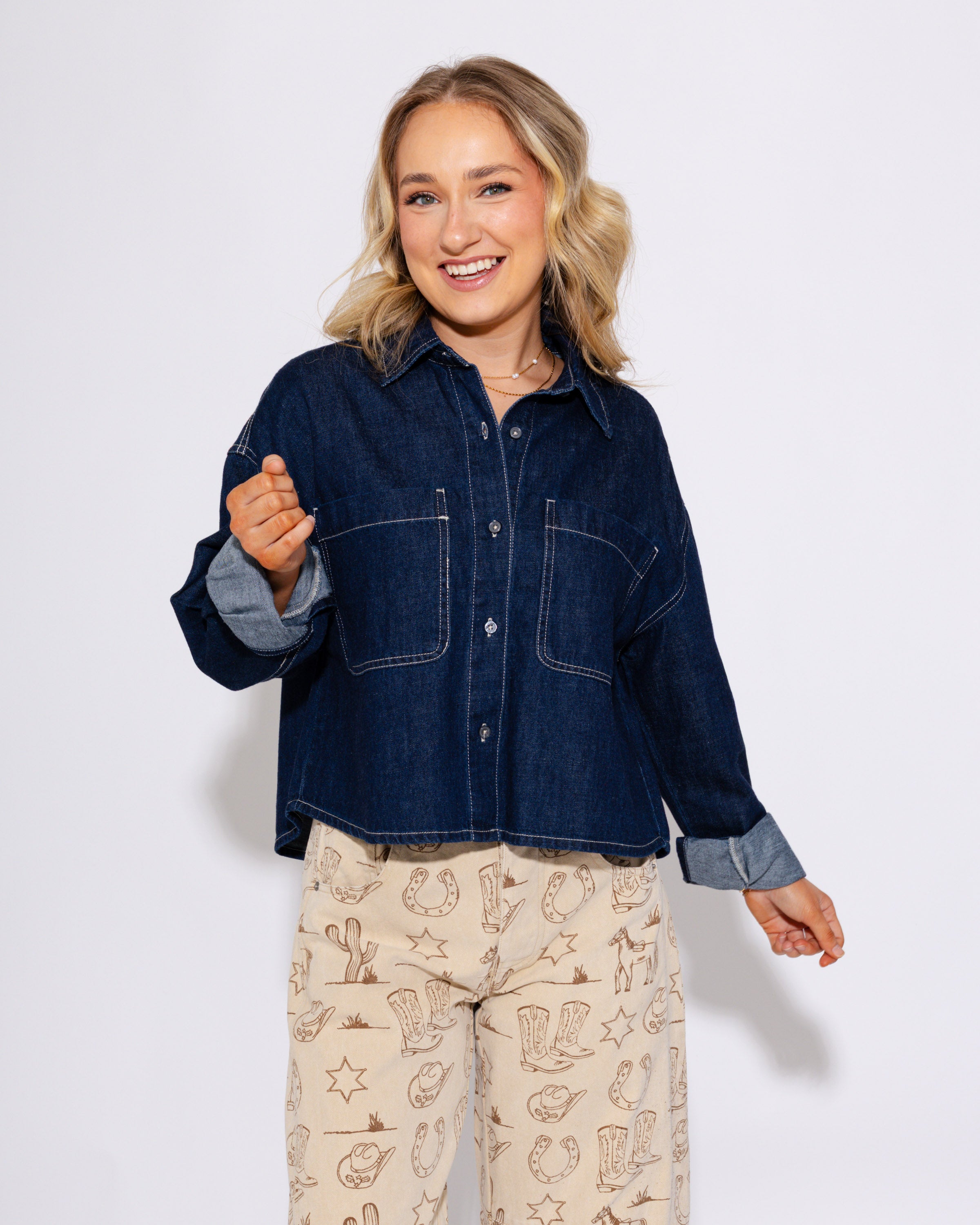 Cropped & Classic Button-Up