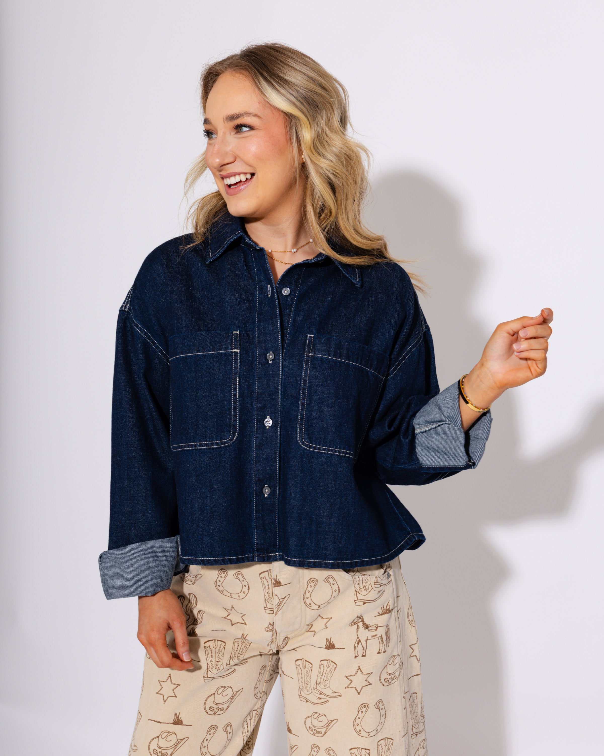 Cropped & Classic Button-Up