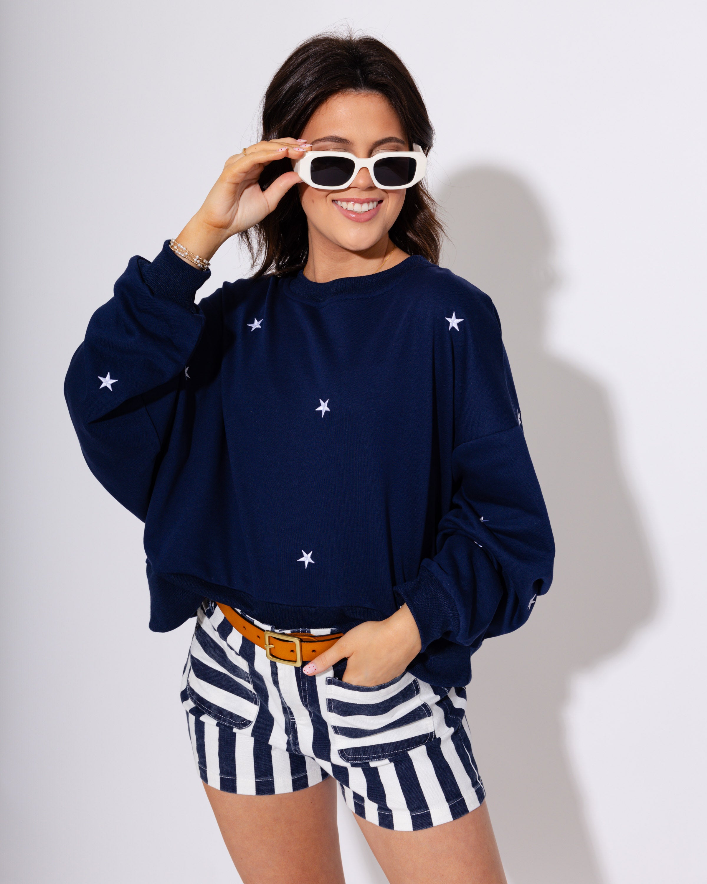 Star Drop Shoulder Sweatshirt