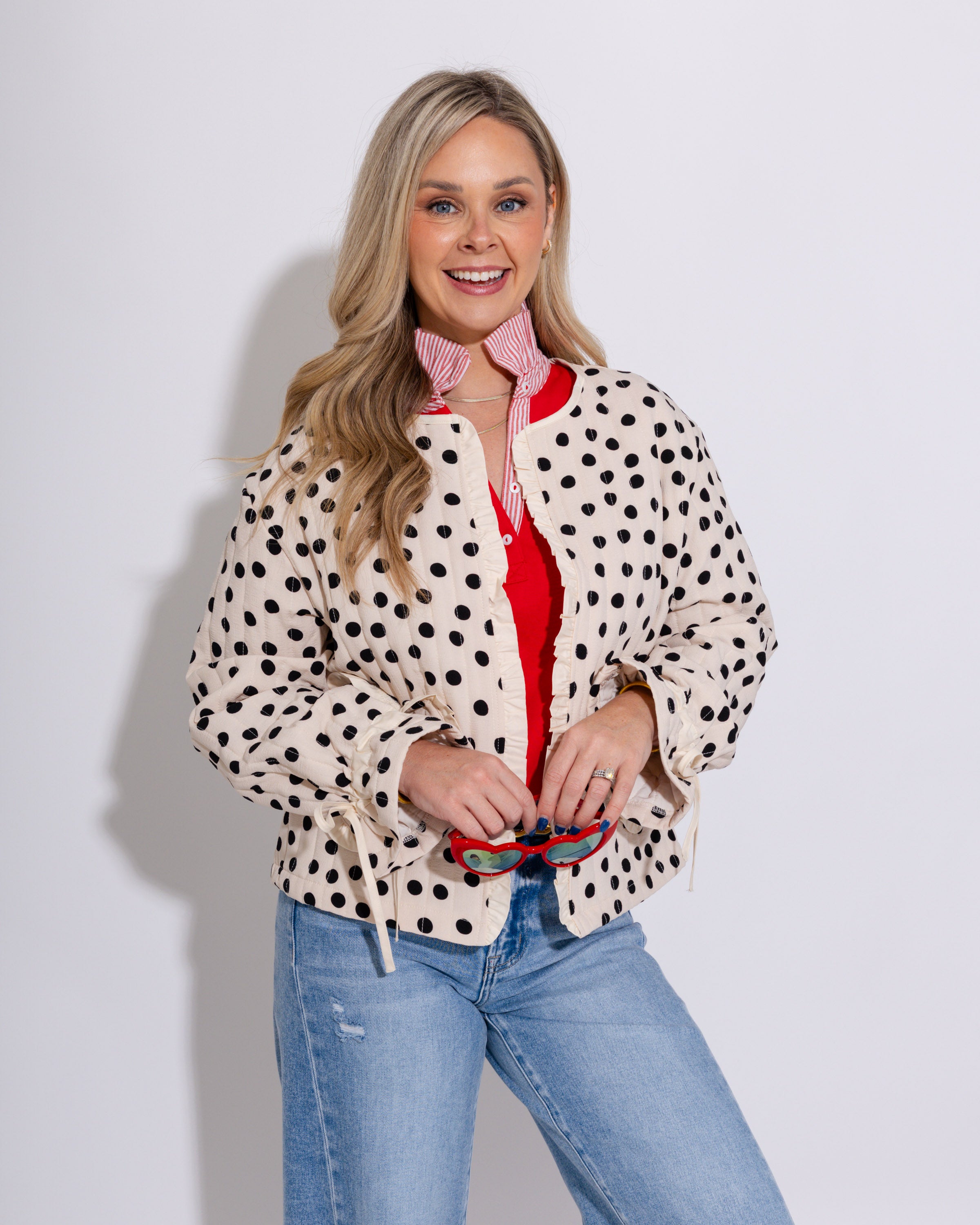 Polka Love Heart Pocket Jacket