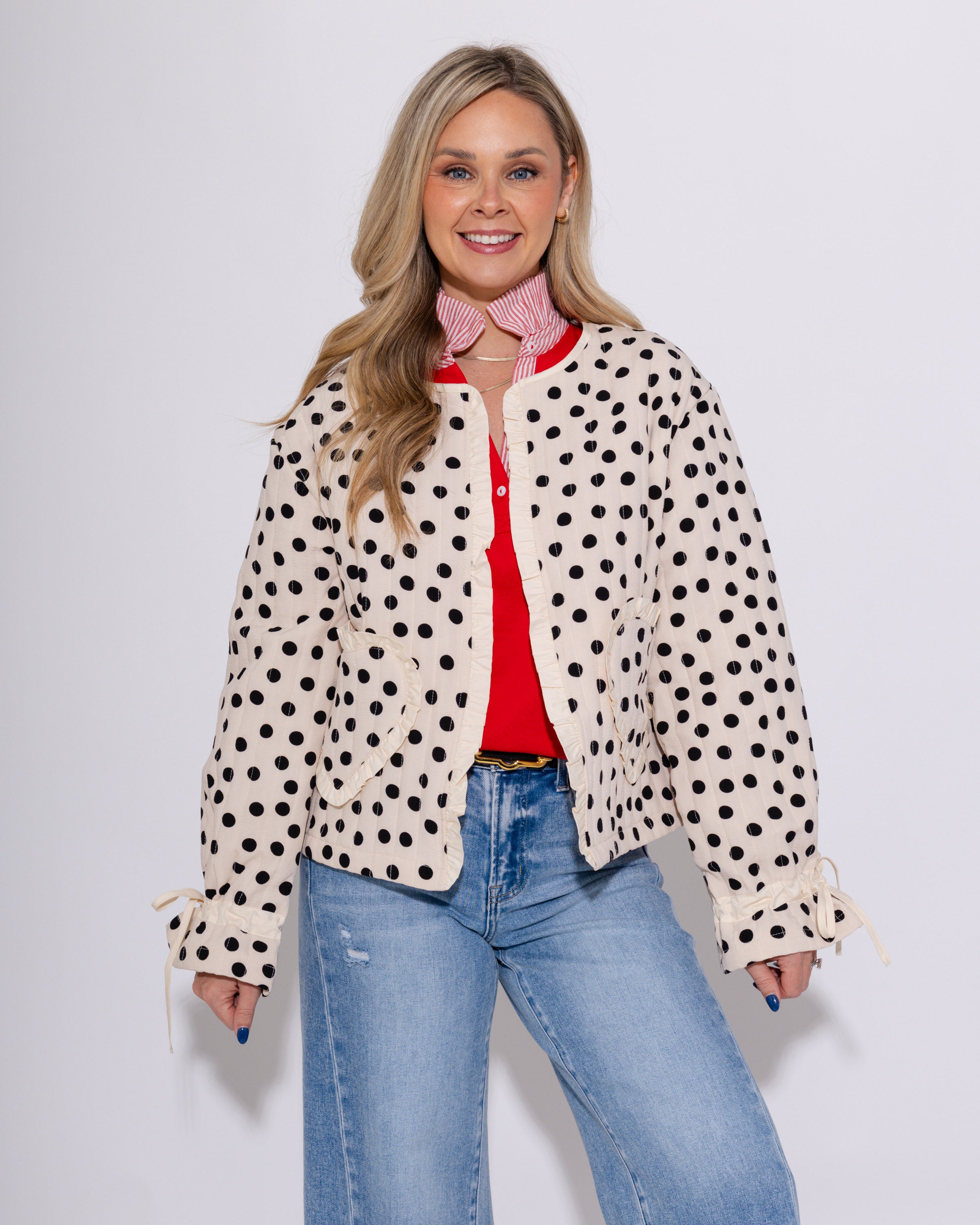 Polka Love Heart Pocket Jacket