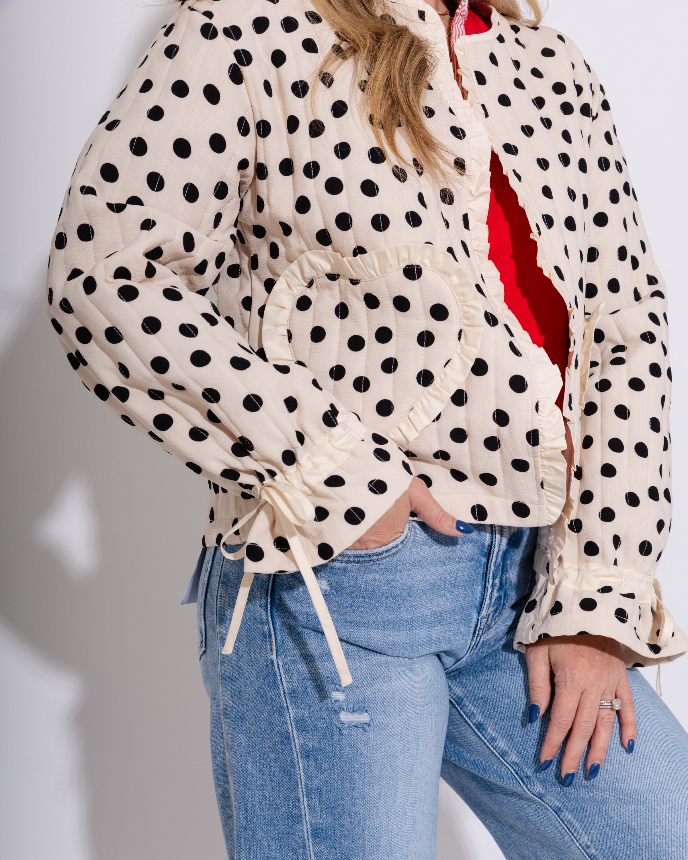 Polka Love Heart Pocket Jacket
