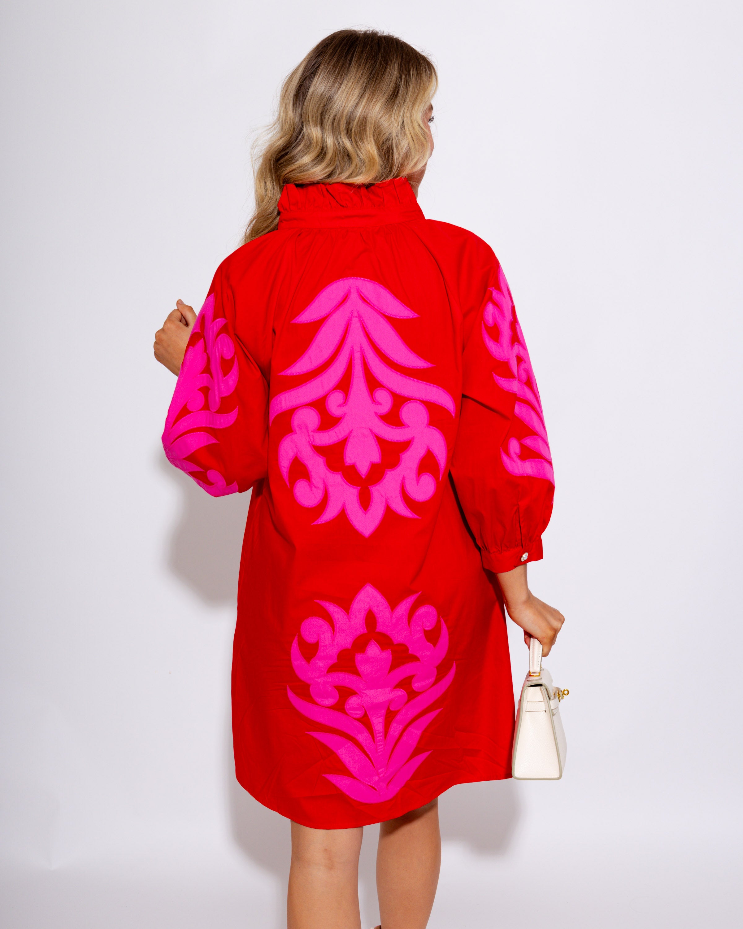 Baroque Floral Applique Shift Dress