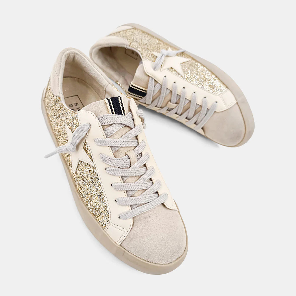 Paula Sneakers in Gold Glitter