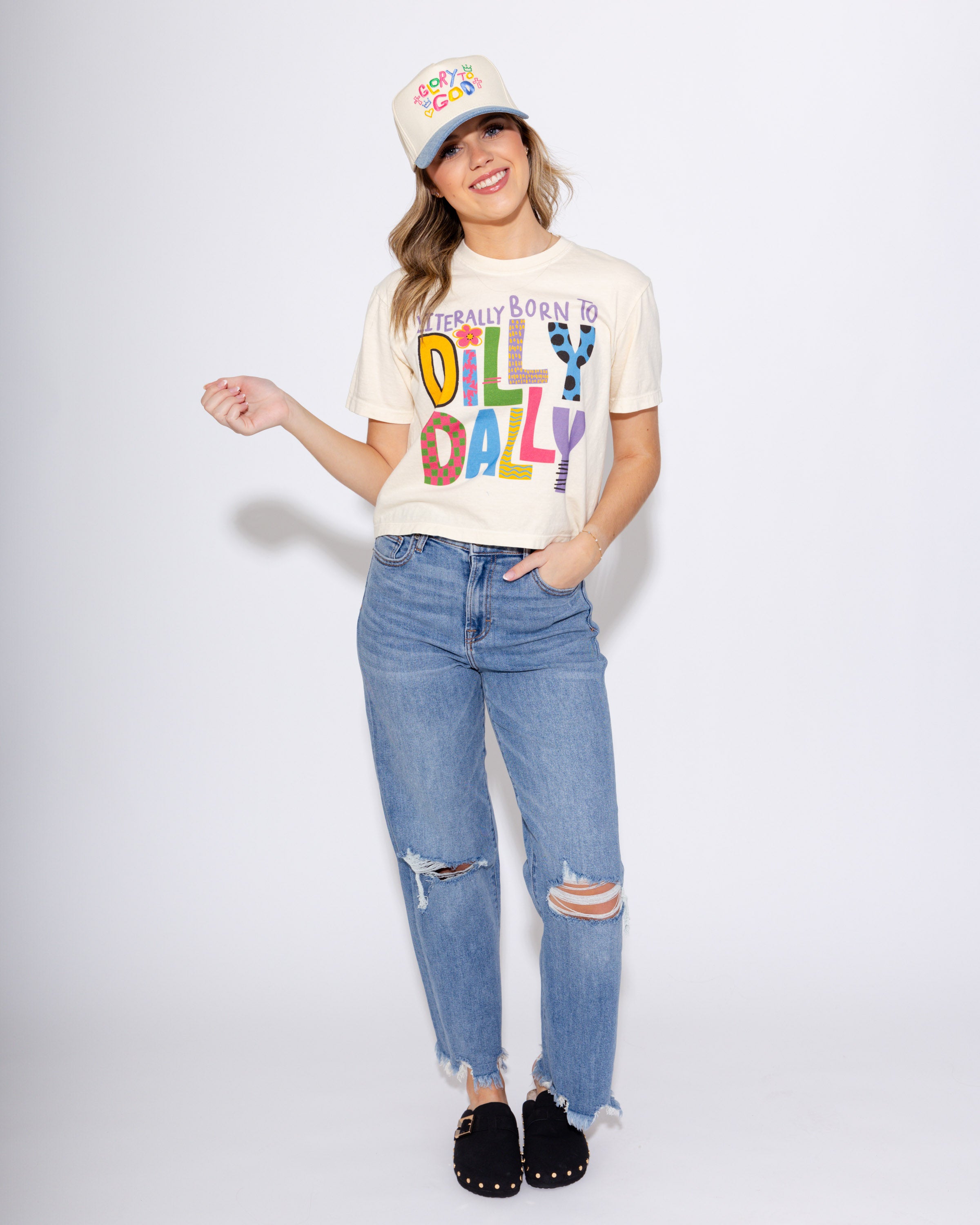 Literally Born to Dilly Dally Crop Tee