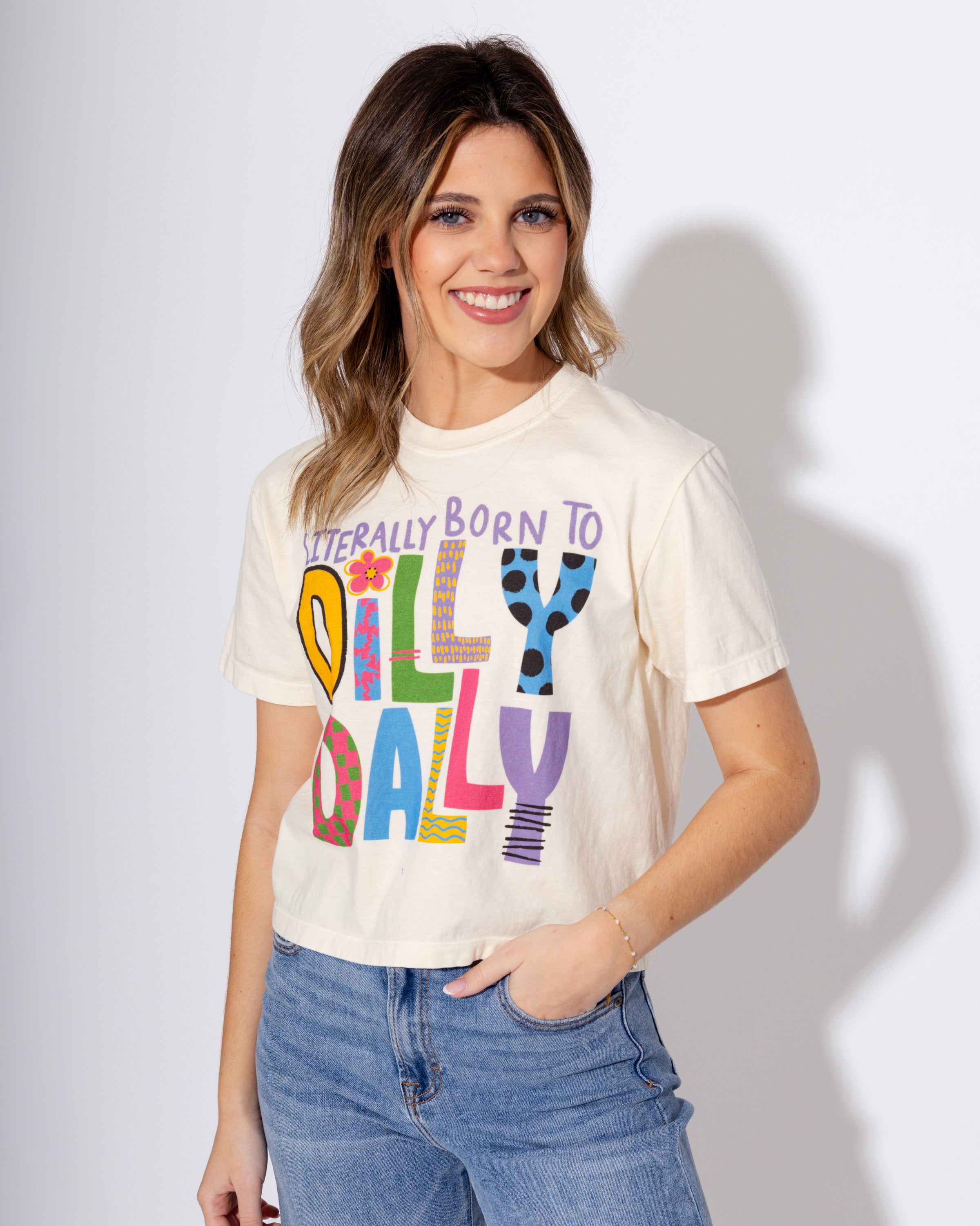 Literally Born to Dilly Dally Crop Tee