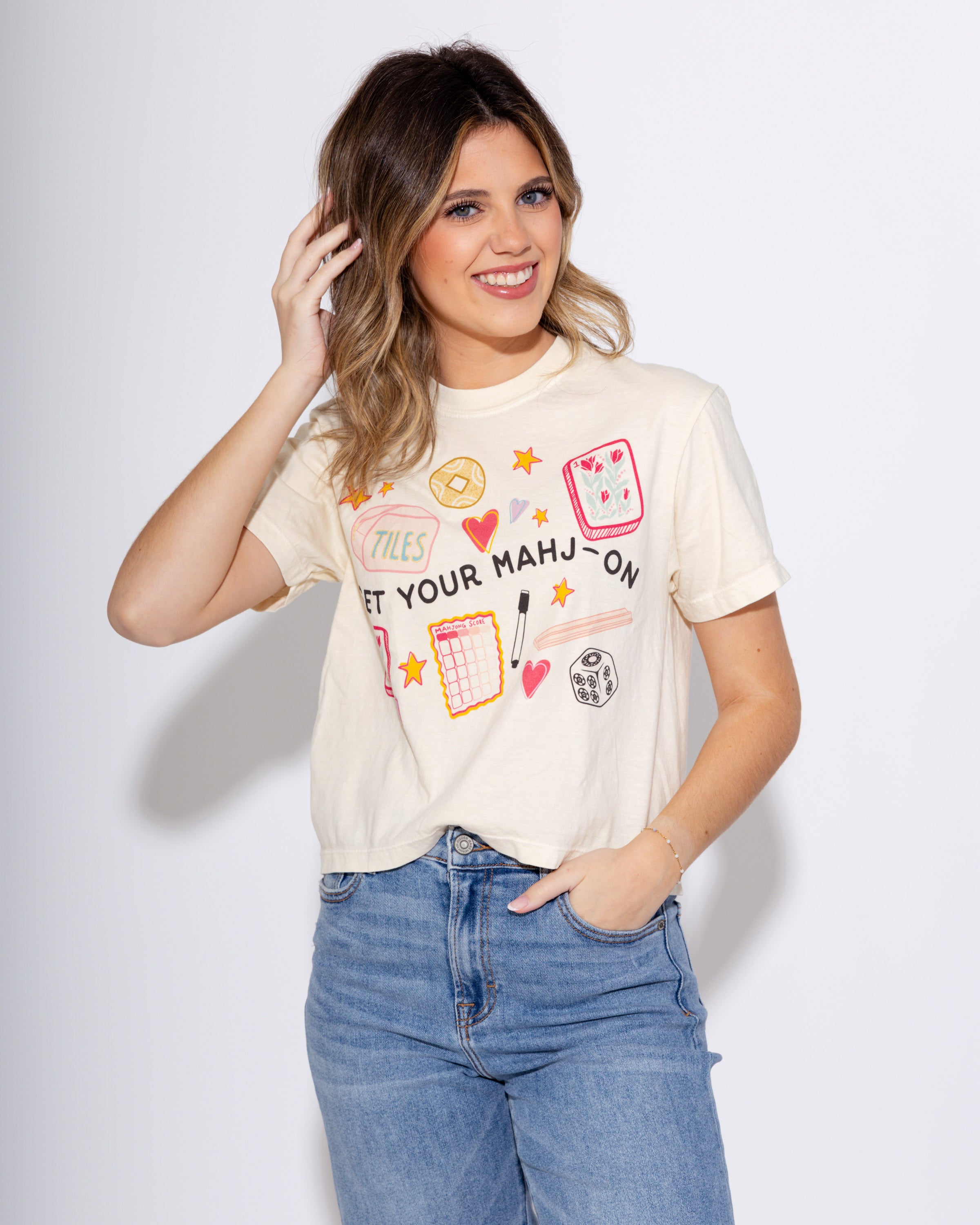 Get Your Mahj-On Crop Tee