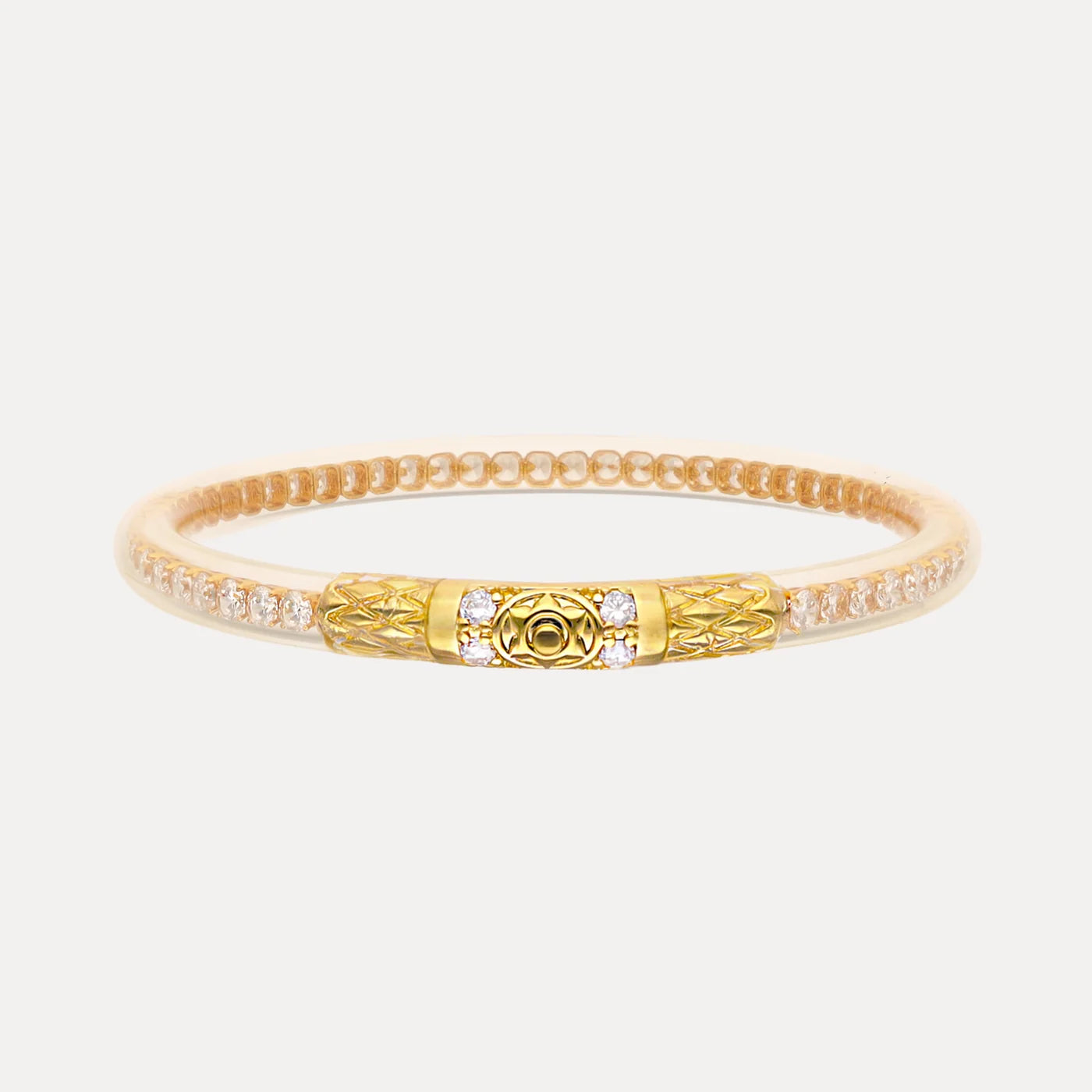 Queen All Weather Bangle® (AWB®) - Clear Crystal - Gold