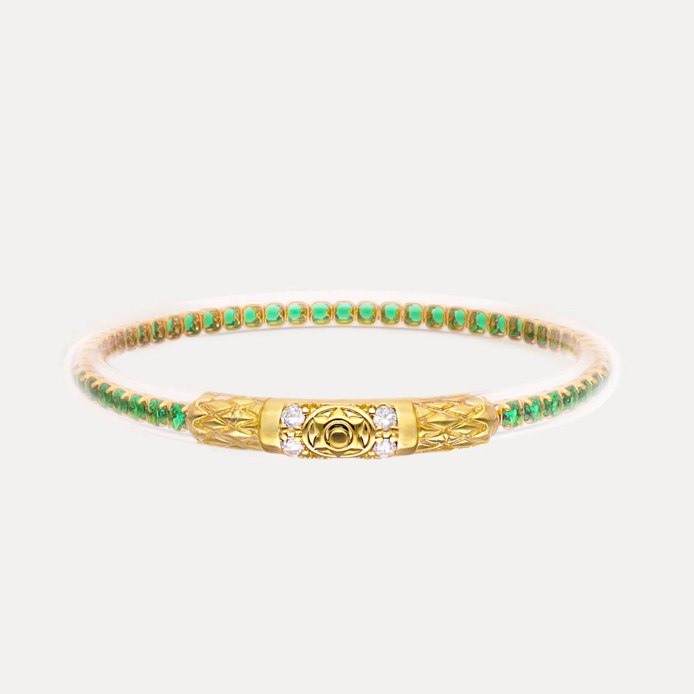 Queen All Weather Bangle® (AWB®) - Emerald - Gold