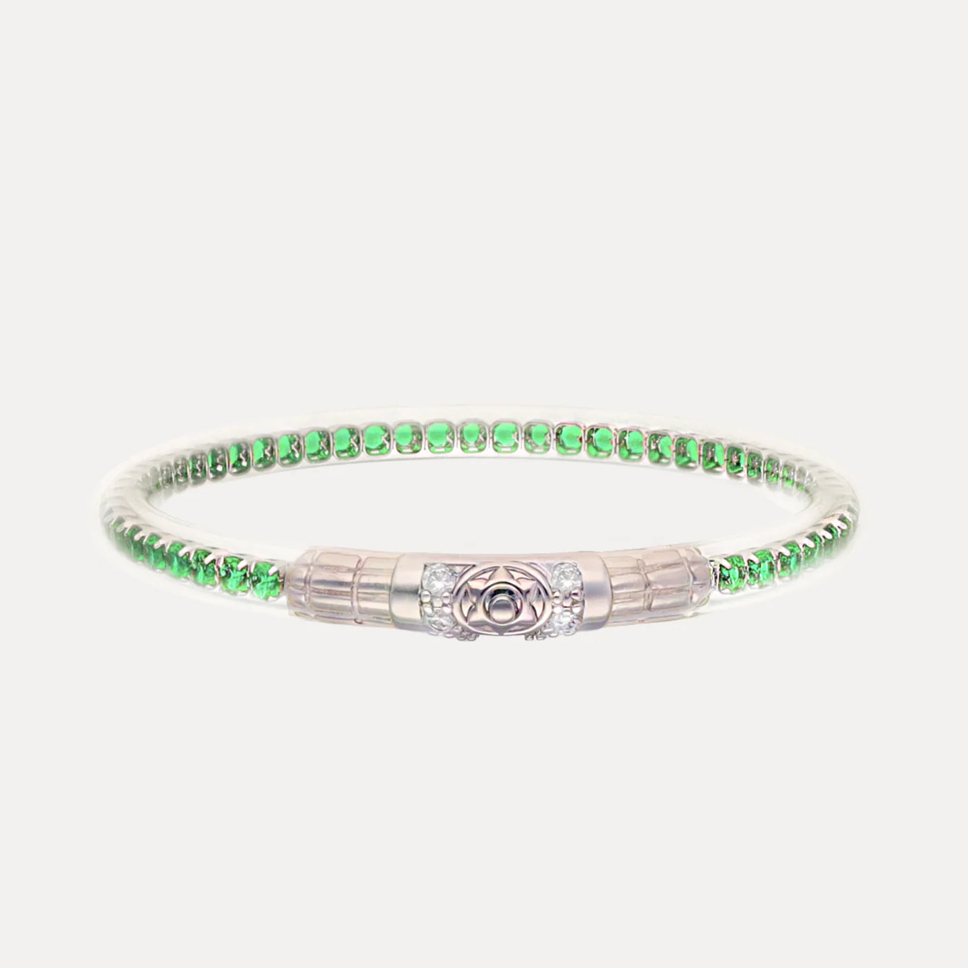Queen All Weather Bangle® (AWB®) - Emerald - Silver