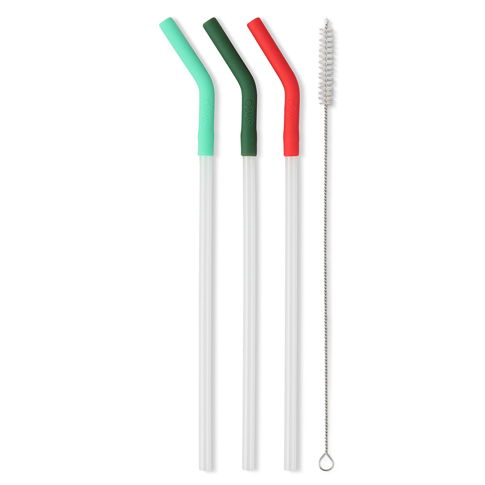 Mint/Green/Red Reusable Straw Set (40oz Mega Mug)