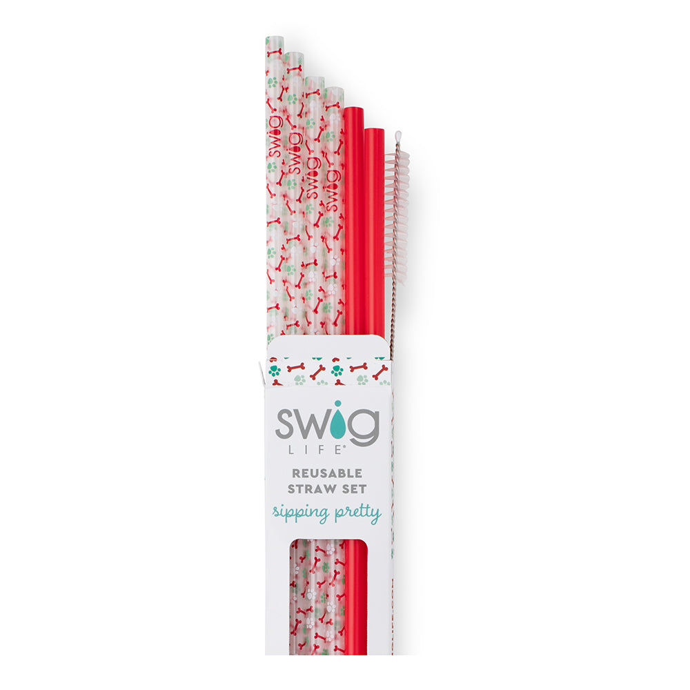 Happy Howlidays + Red Reusable Straw Set