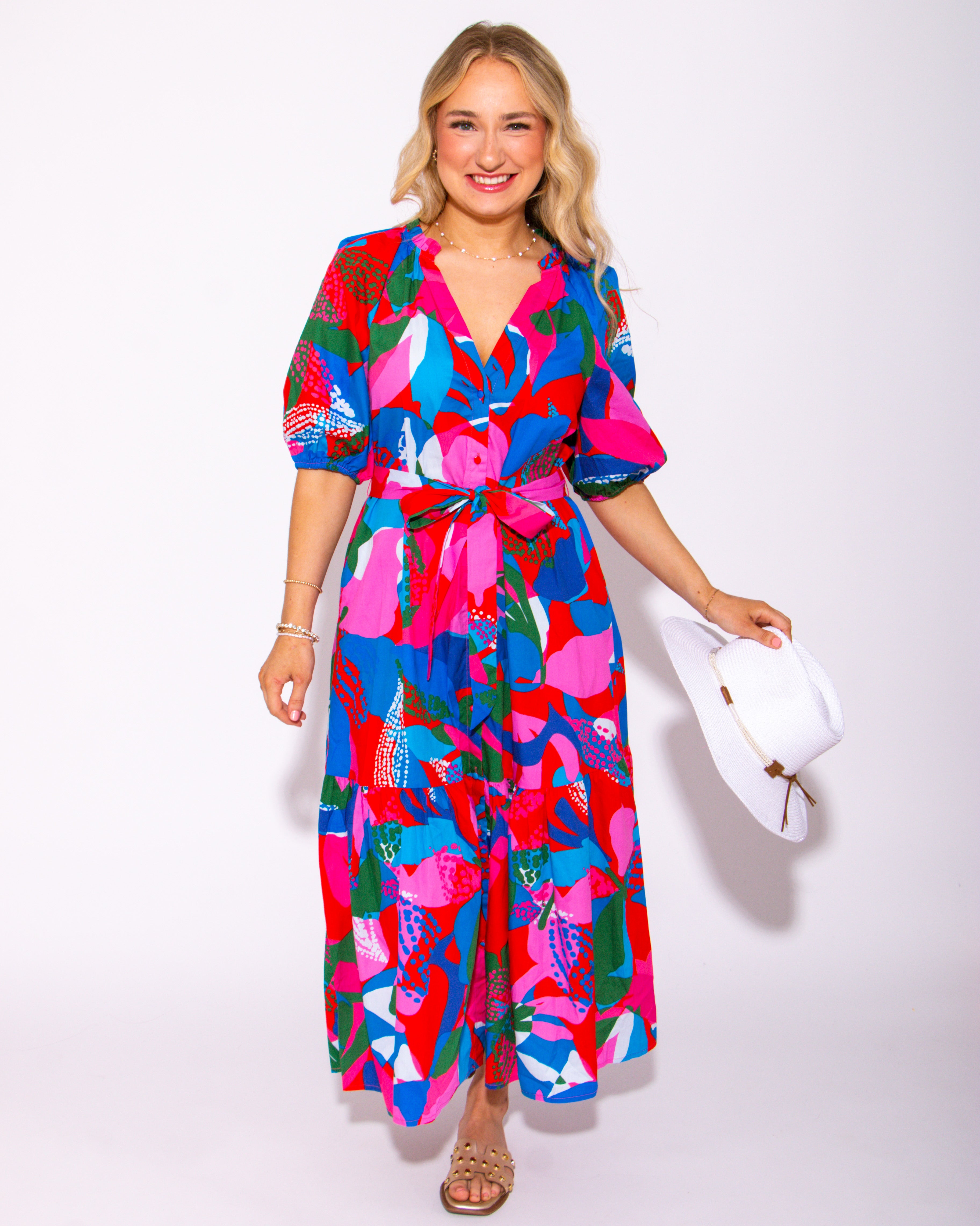 Wildflower Button Down Midi Dress