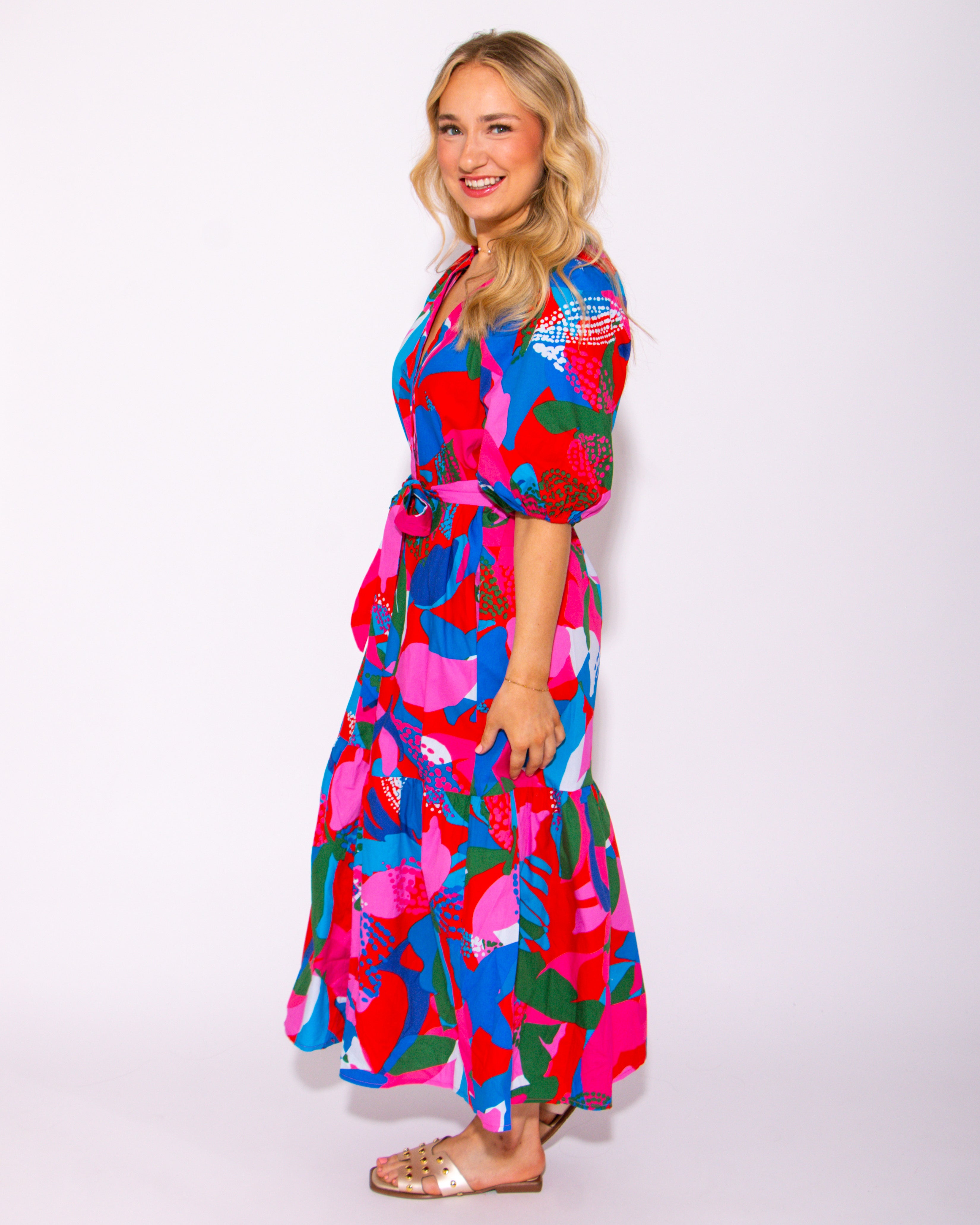 Wildflower Button Down Midi Dress