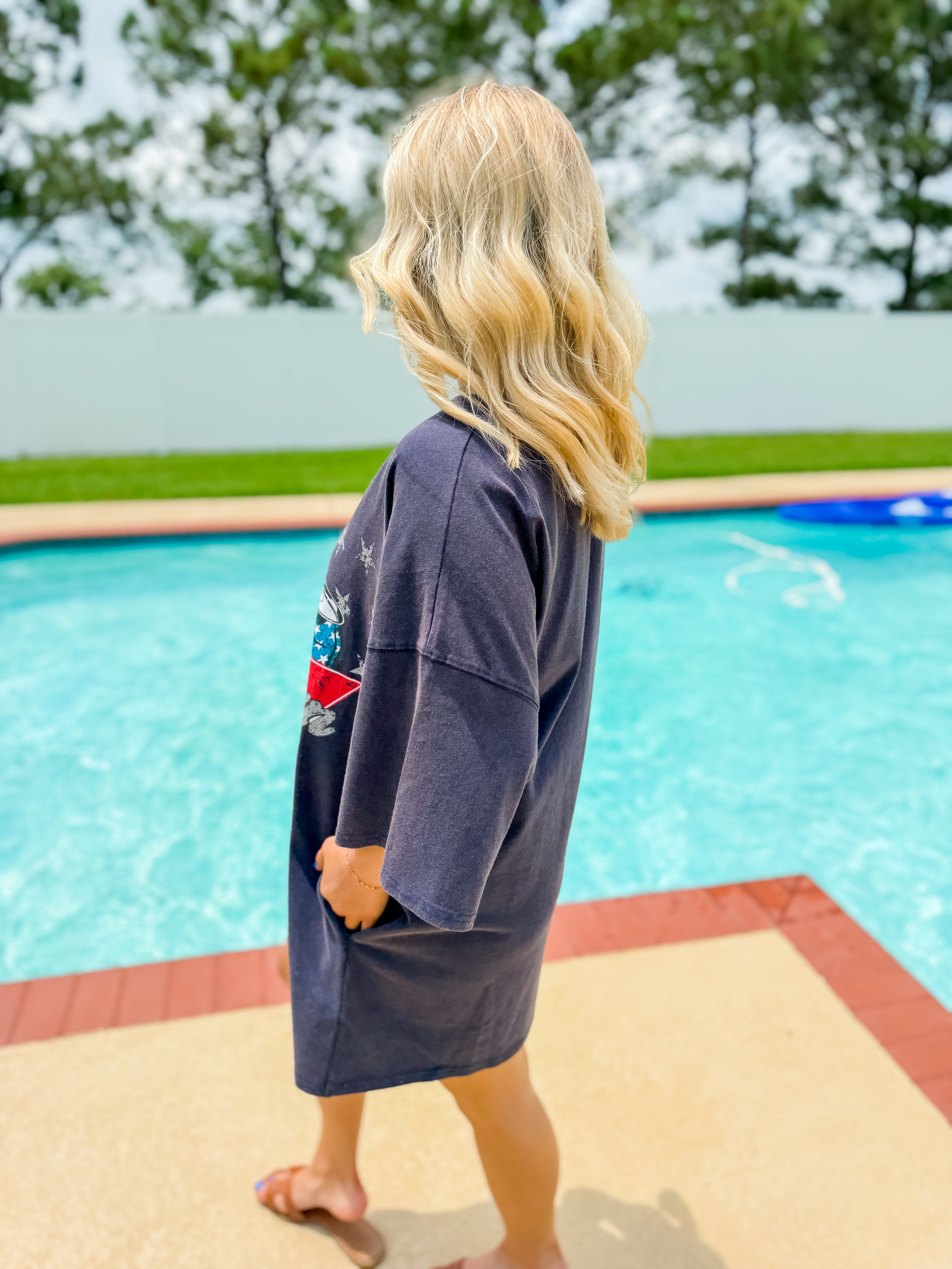 Ameri-Can Acid Washed Cotton Tee Dress