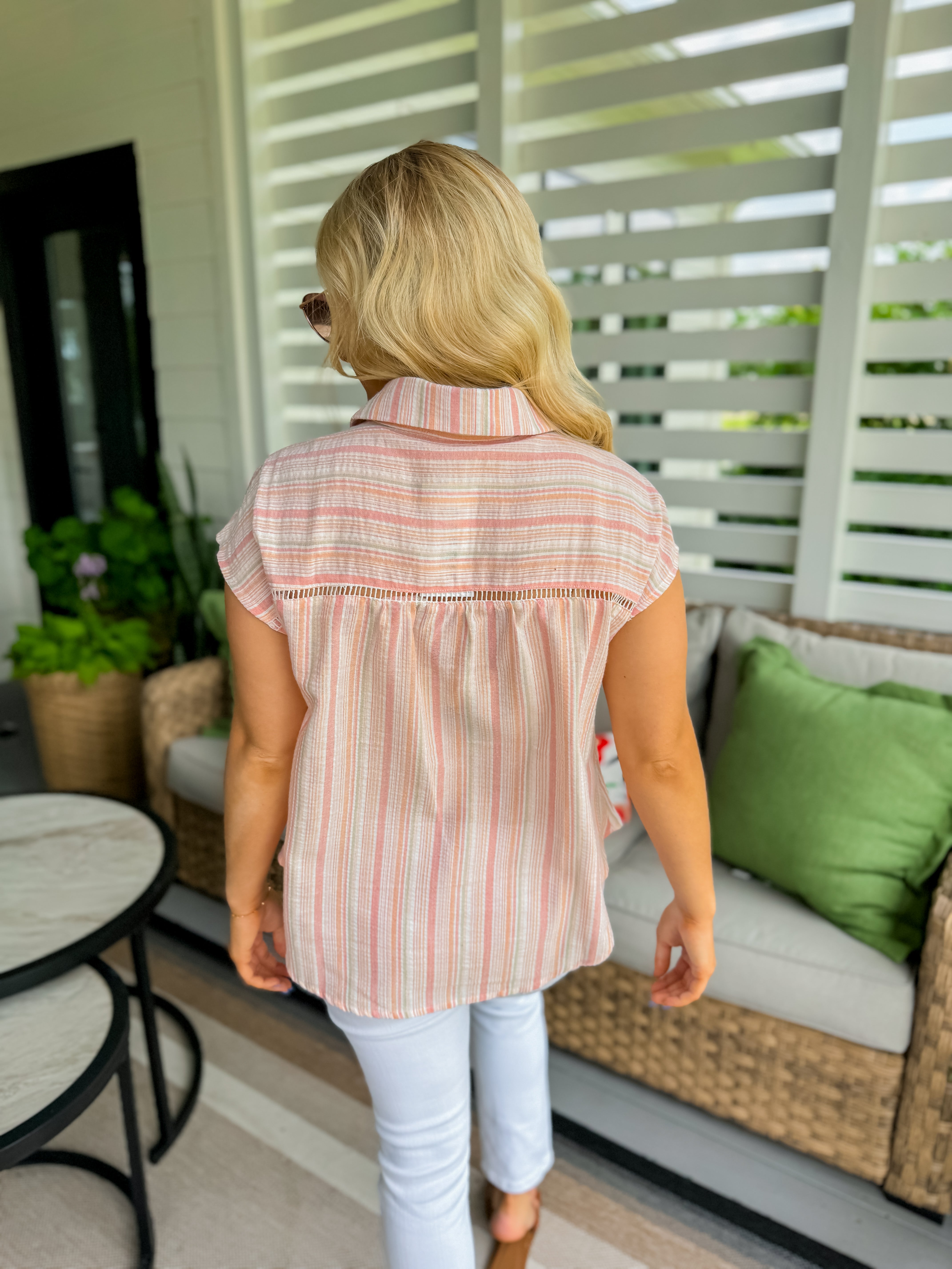 Blush Horizon Cap Sleeve Top