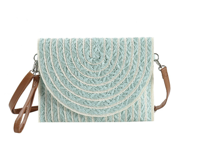 Striped Sands Clutch in Mint