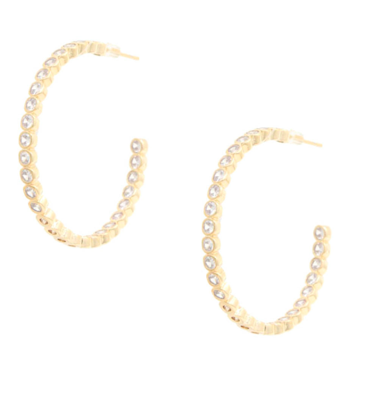 Sparkling Gold Open Hoops