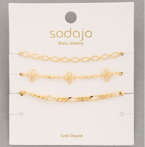 Triple Luxe Bracelet Set in Gold