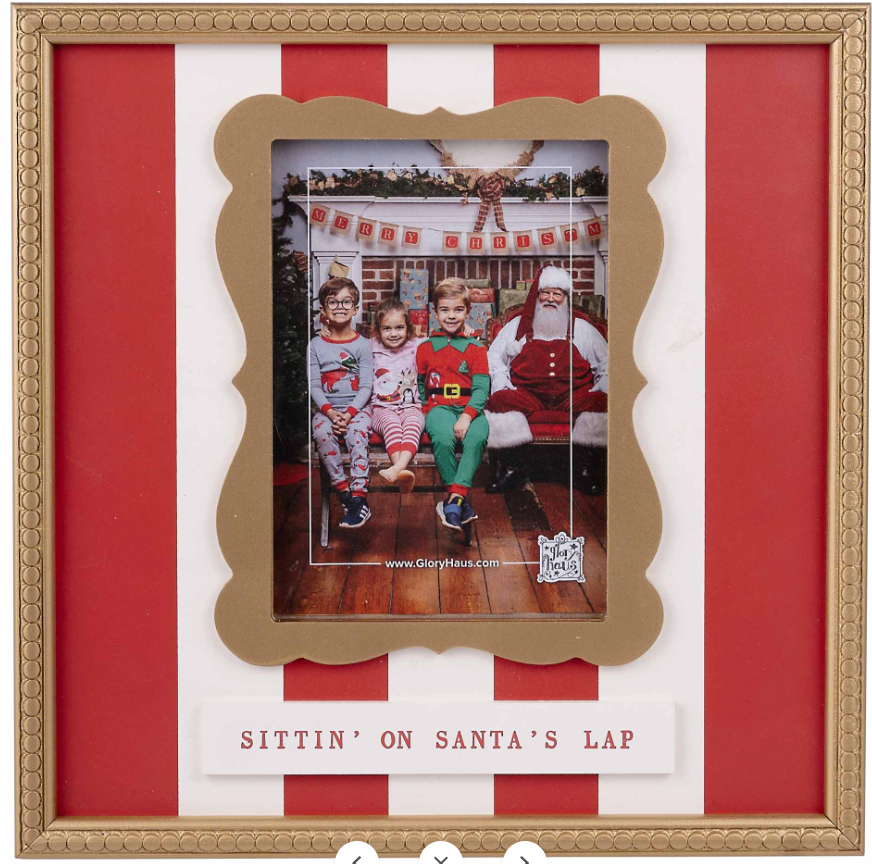 Gold Trimmed Sittin On Santa's Lap Frame