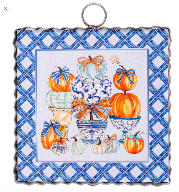 Mini Beck's Blue Pumpkin Topiary