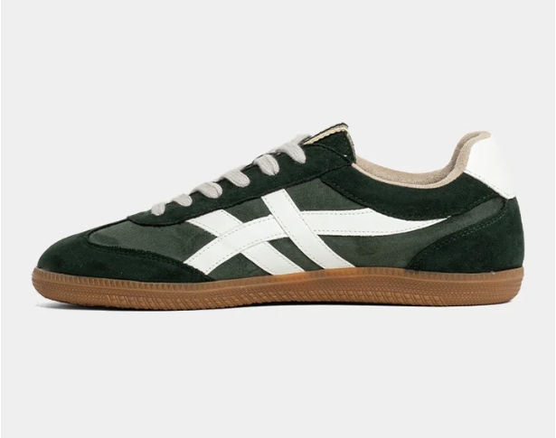 Sasha Sneaker in Green Suede