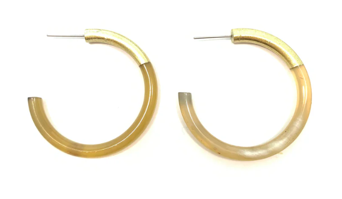 LIZ Medium Hoops in Natural