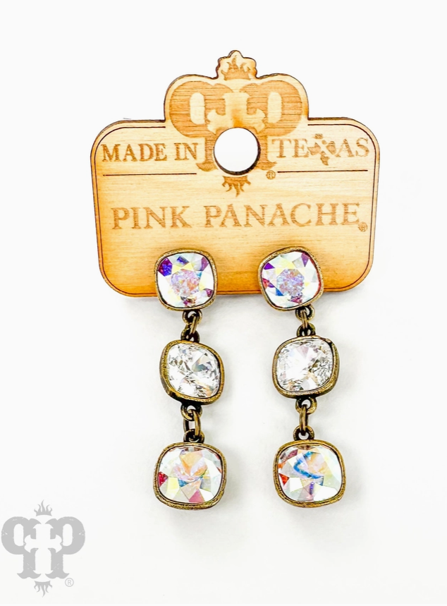 Triple Austrian Crystal Drop Earring