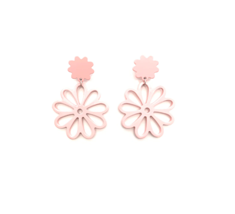 Dahlia Earrings in Baby Pink