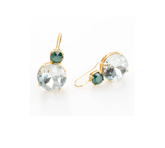 Aurora Crystal Drop Earrings in Aqua